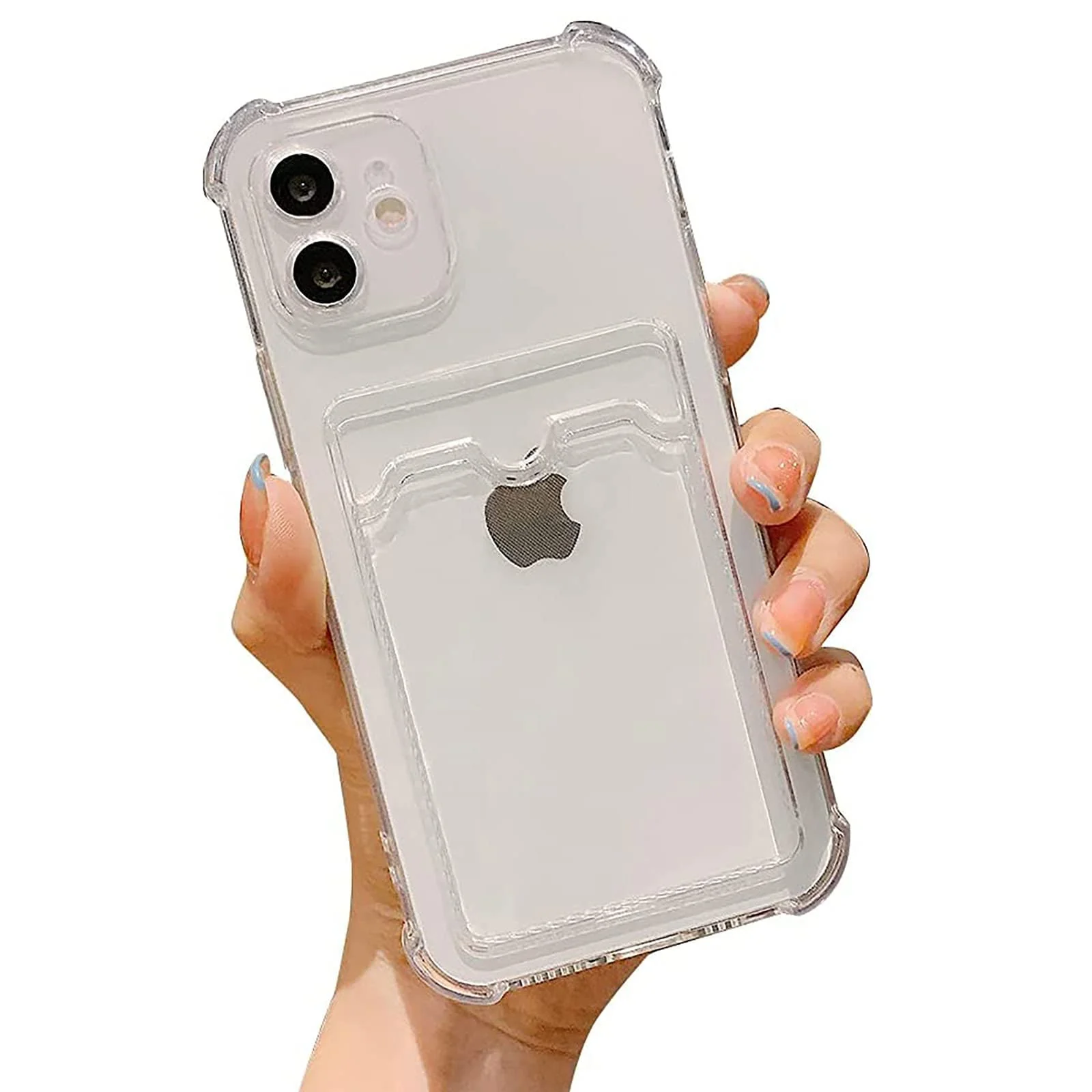 DL3 MOBILAK Case Compatible with iPhone 11 6.1-Inch Clear Card Holder Back Wallet Crystal Transparent Soft TPU Shockproof Bumper Corner Drop Protection Phone Cover With Camera Lens Protection