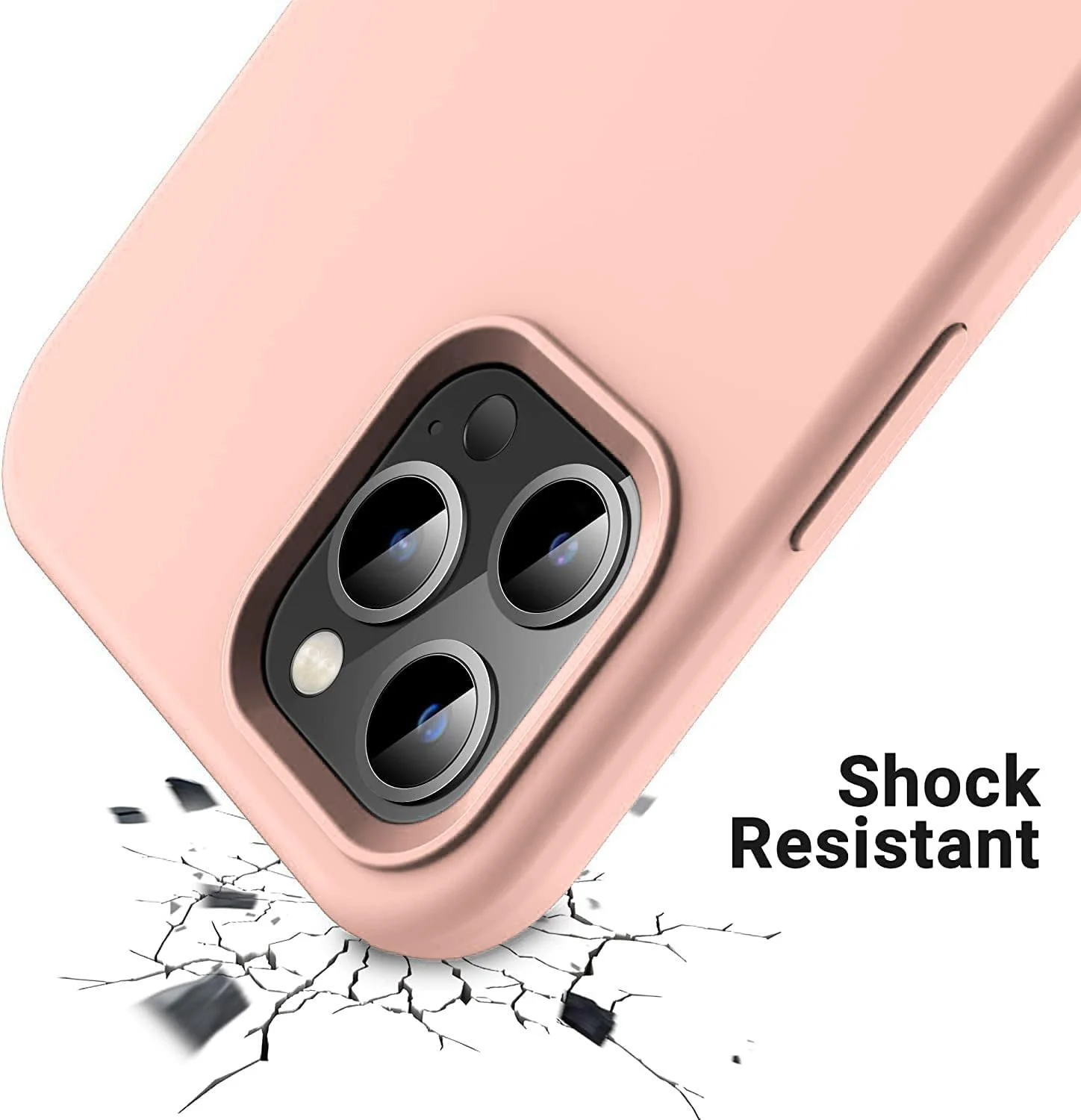DL3 Mobilak Liquid Silicone Case for iPhone 12 Pro Max (6.7 Inch), Shock-absorbing protection, Scratch-resistant surface, Soft microfiber lining - Pink