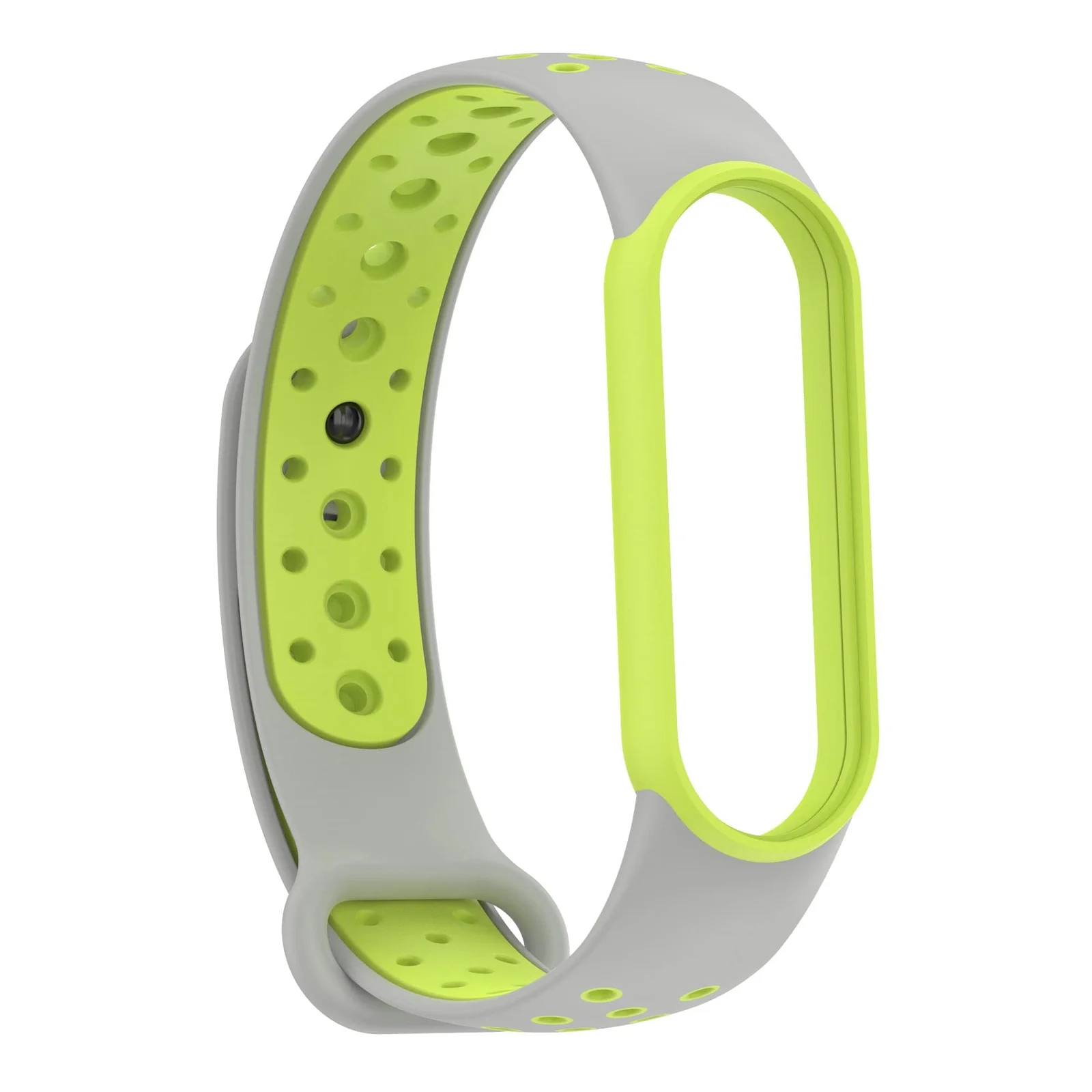 DL3 Mobilak Strap for Xiaomi Mi Band 7 6 5/Amazfit Band 5, Women Men Armband, Two Colours Breathable Adjustable Soft Silicone Replacement Strap for Xiaomi Mi Band 7/6/5/Amazfit Band 5 - Gray Lemon