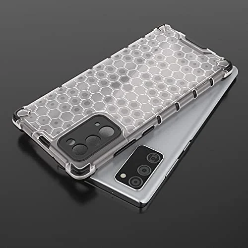 DL3 Mobilak Honeycomb Protective Case for Samsung Galaxy Note 20 5G, Shock-absorbing protection, Transparent design, Slim, lightweight profile - Clear