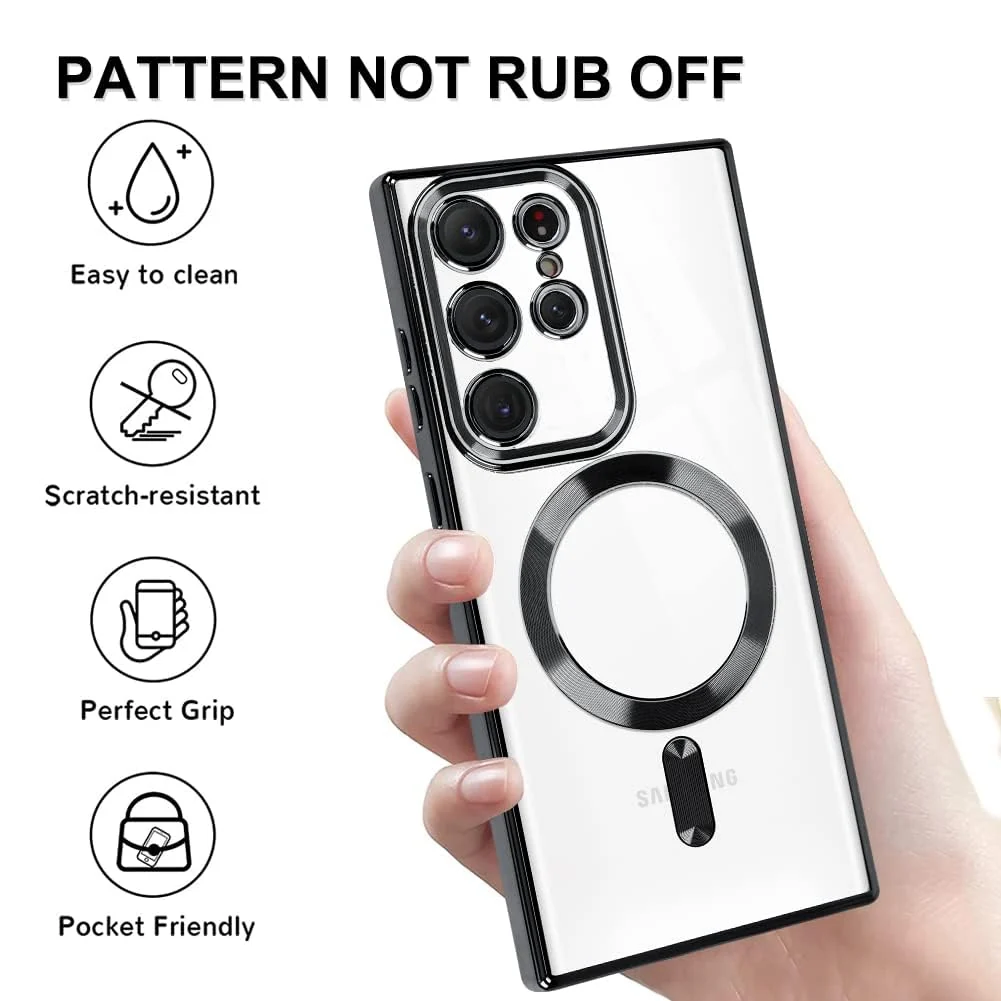 DL3 Mobilak Clear MagSafe-Compatible Magnetic Case for Samsung Galaxy Note 20 Ultra with Camera Protection and Shockproof Design - Black
