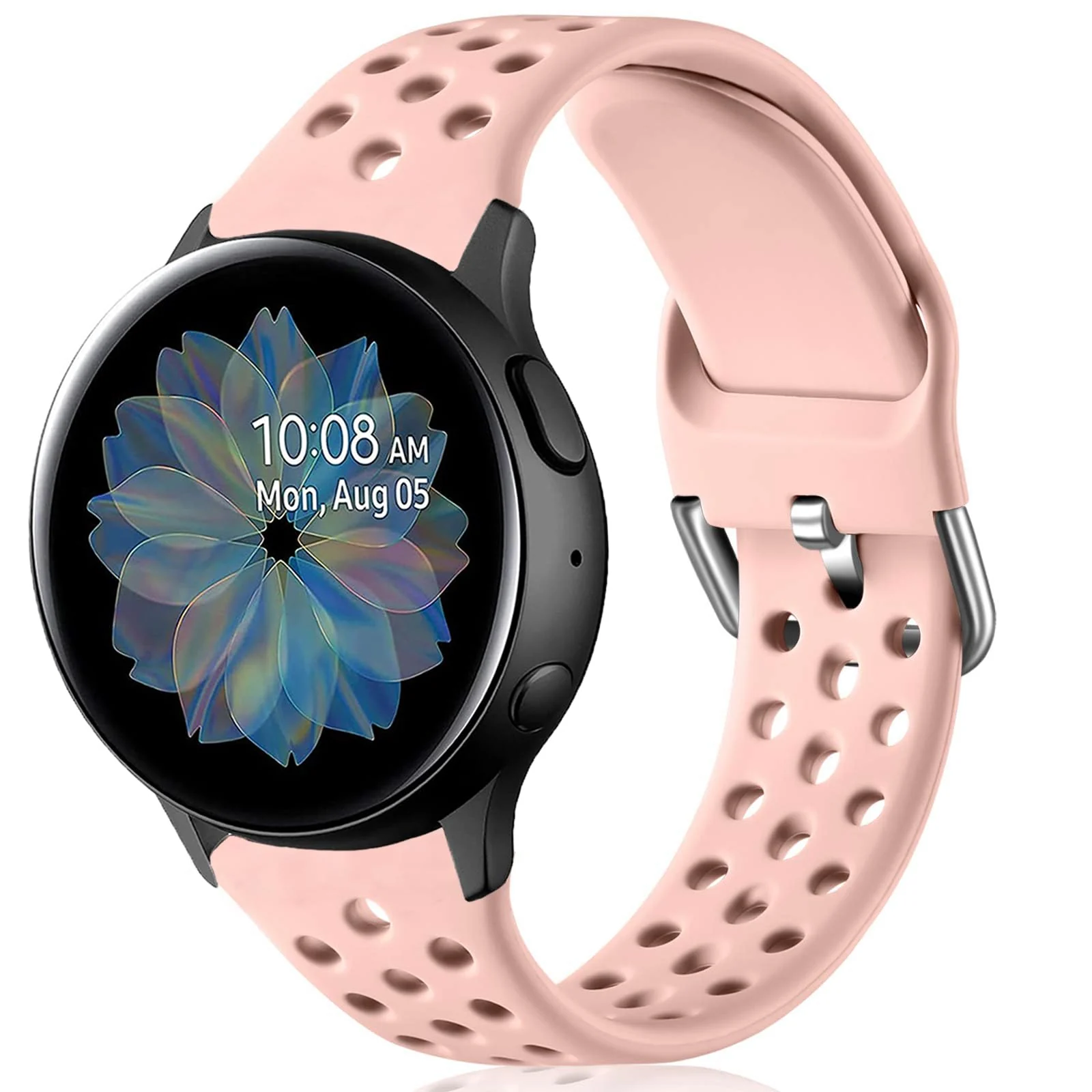 DL3 Mobilak Silicone Sport Band 20MM Strap For Samsung Galaxy Watch 7 6 5 4 40mm 44mm/5 Pro 45mm/S2 classic/active 2 40mm 44mm/Amazfi GTS 2/2e/GTS 3/3 Pro/GTS 4/GTS 2 Mini/3 Mini/4 Mini/Bip3/Bip 3 Pro - Pink