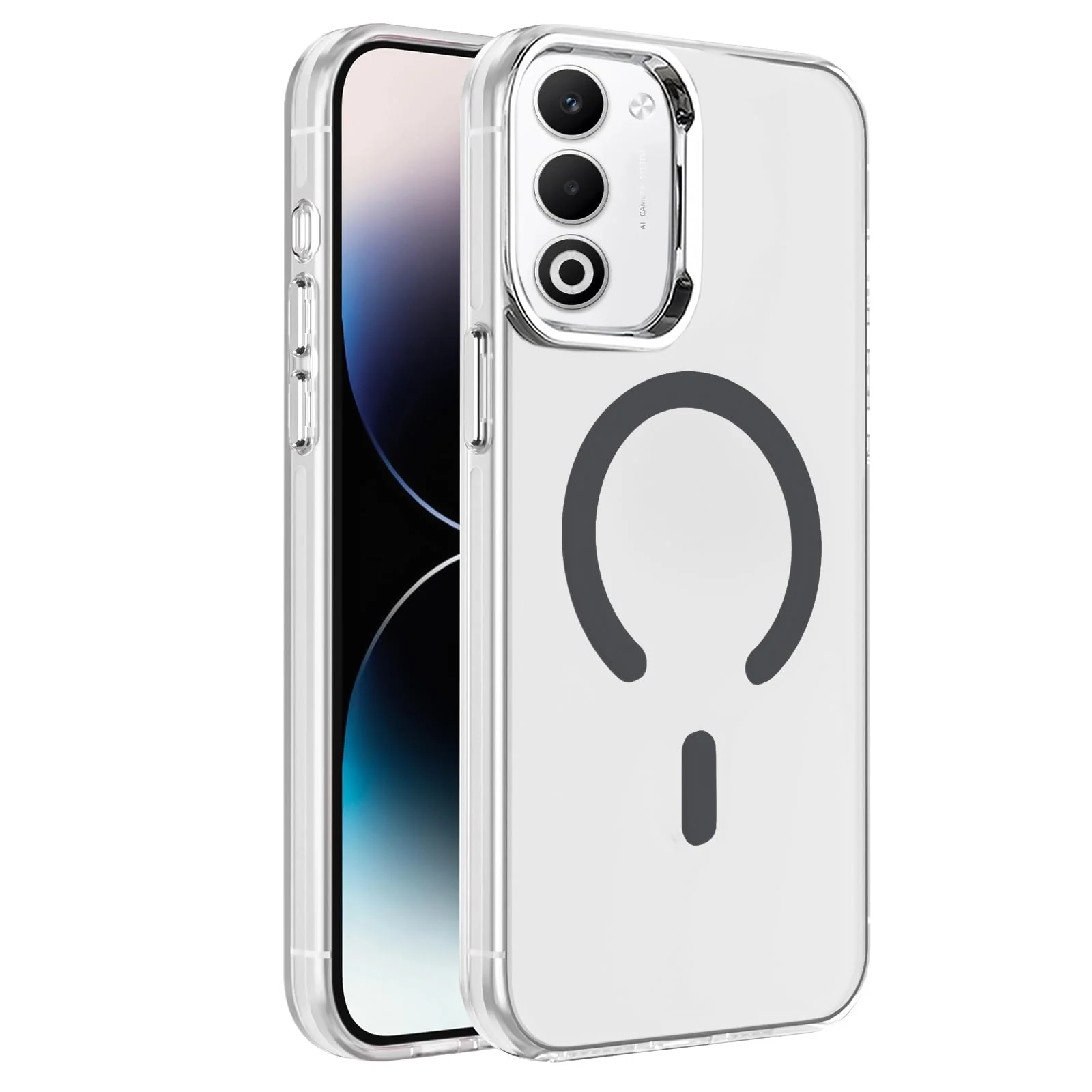 DL3 Mobilak Case for OPPO A5 4G Crystal Clear [Not Compatible with MagSafe] Soft TPU Gel Case Flexible Silicone Anti-Scratch Transparent TPU Cover - Gray