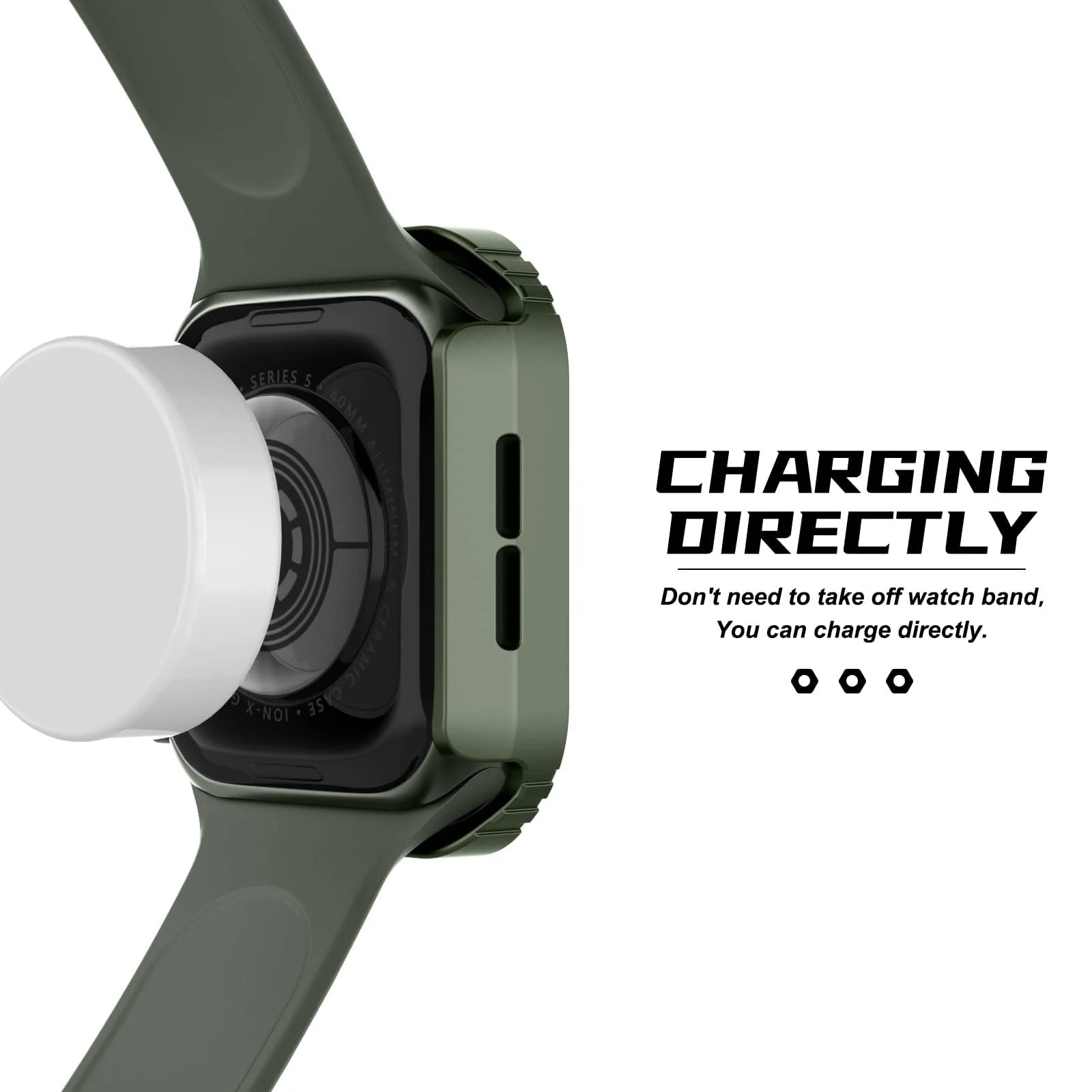 DL3 Mobilak Rugged Apple Watch Case 38mm Series 3/2/1 with Built-in Glass Screen Protector, Durable Military Grade Drop-Proof Protective Cove Full Coverage Shock-Proof Bumper For iWatch 38mm - Green