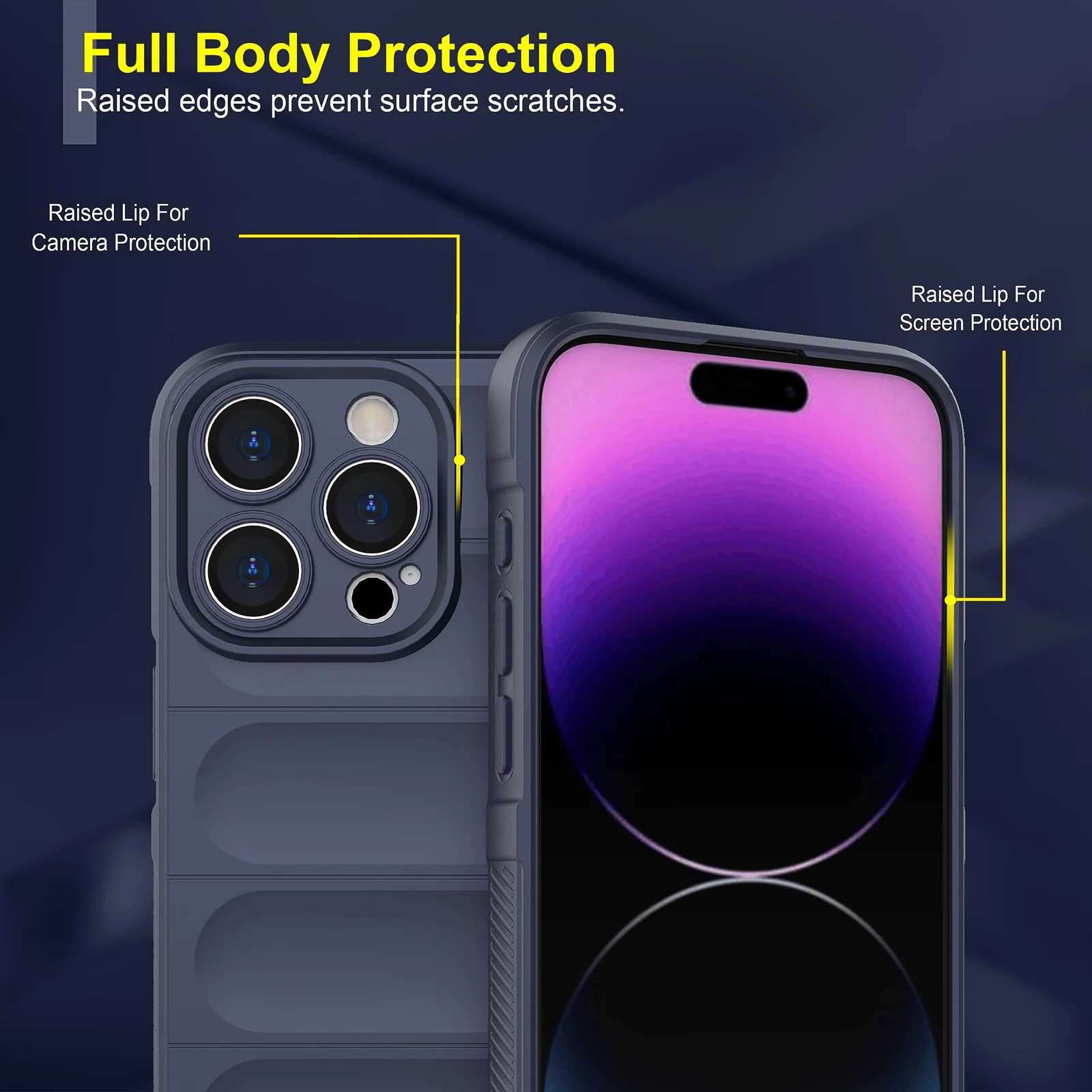 DL3 Mobilak Silicone Case for iPhone 11 Pro Max 6.5-Inch Heavy Duty Protective [Slim Fit] Shockproof Soft Flexible Protective Design Shock-Absorption TPU Cover With Camera Protection - Blue