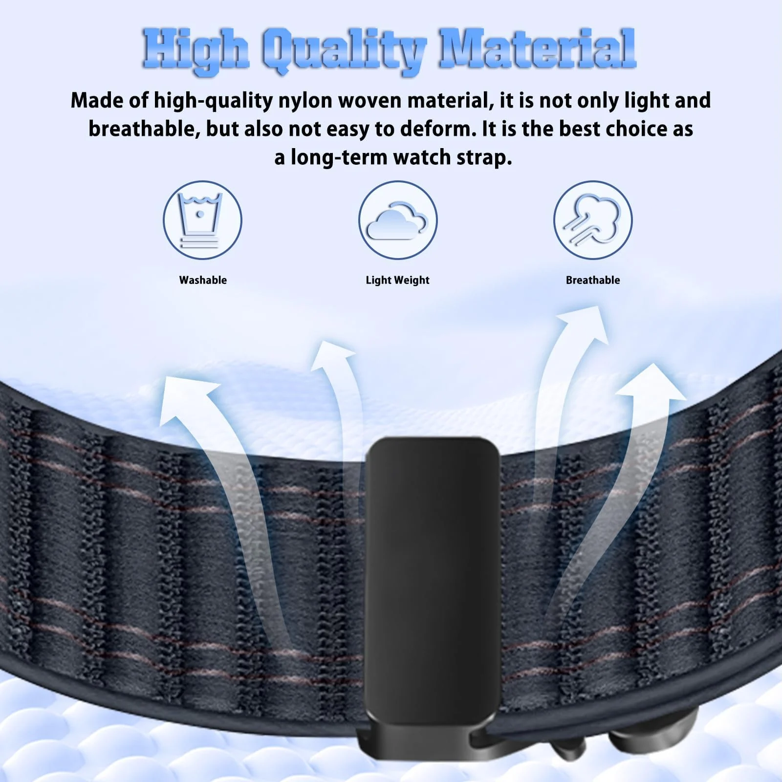 DL3 Mobilak Stretchy Nylon Strap for Apple Watch Ultra 3 2 1 Strap 49mm 46mm 45mm 44mm 42mm iWatch Straps for Men Women, Parachute Clasp Elastic Sport Band for Apple Watch Series 11 10 9 8 7 6 5 4 3 SE/2 - Midnight Blue