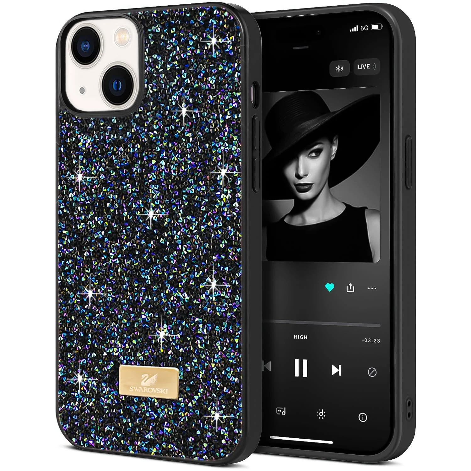 DL3 Mobilak Glitter Protective Case with Camera Protection for iPhone 15 (6.1 Inch)