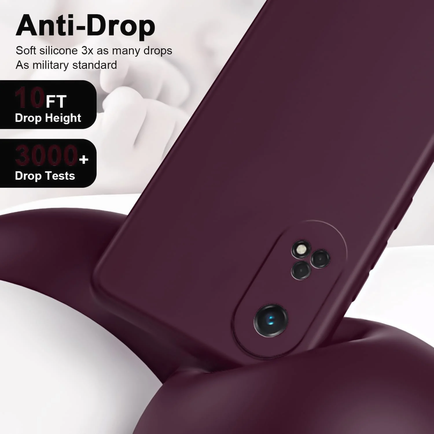DL3 Mobilak OPPO Reno 8T 4G (Not 5G) Case, Soft Flexible Silicone Gel Rubber Bumper Cover, Full Body Shockproof Protective Phone Case (Win Red) - Wine Red