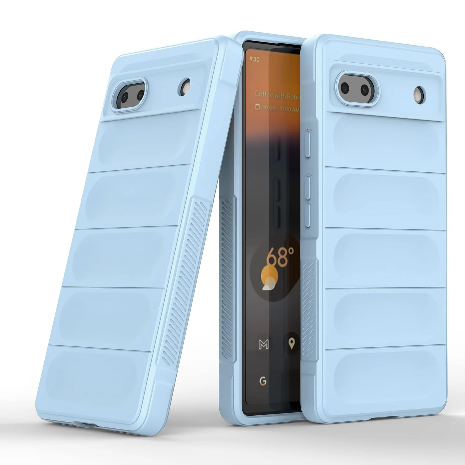 DL3 Mobilak Soft Silicone Protective Case for Google Pixel 6A with Camera Protection and Shockproof Design - Baby Blue