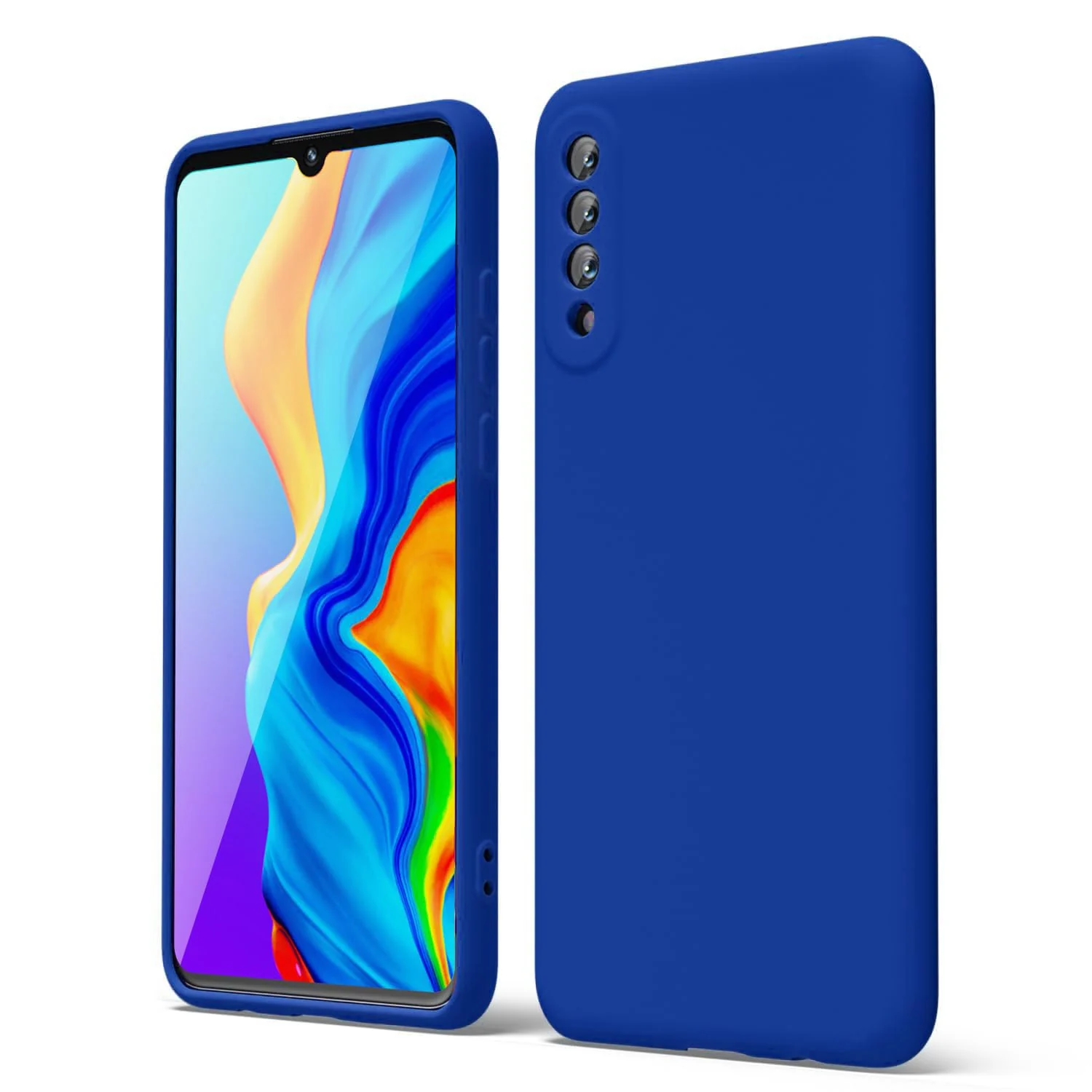 DL3 Mobilak Liquid Silicone Protective Case with Soft Microfiber Lining with Full Camera Protection for Xiaomi Mi 9 - Pepsi