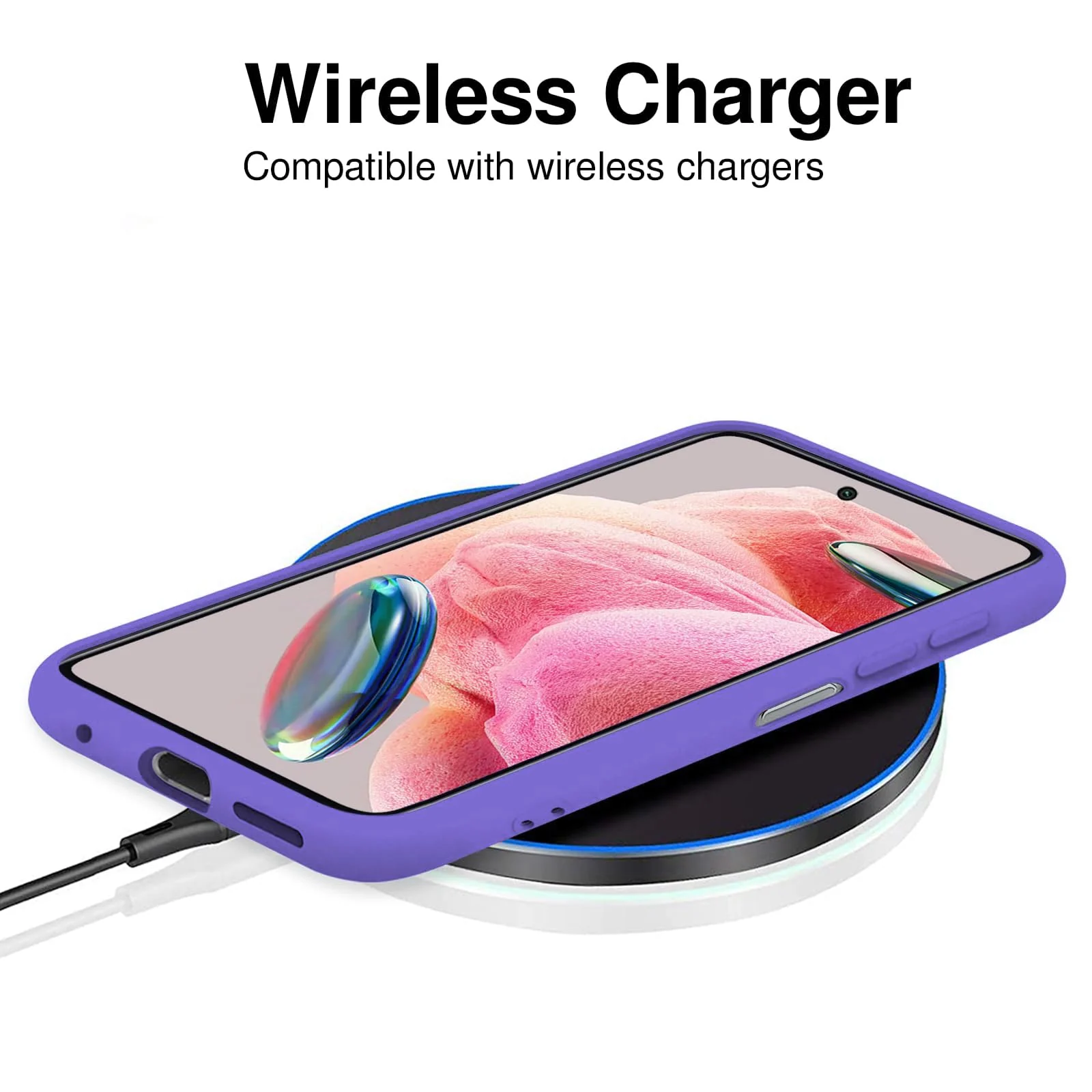 DL3 Mobilak Liquid Silicone Case for Xiaomi Redmi Note 12S, Shock-absorbing protection, Scratch-resistant surface, Soft microfiber lining - Purple