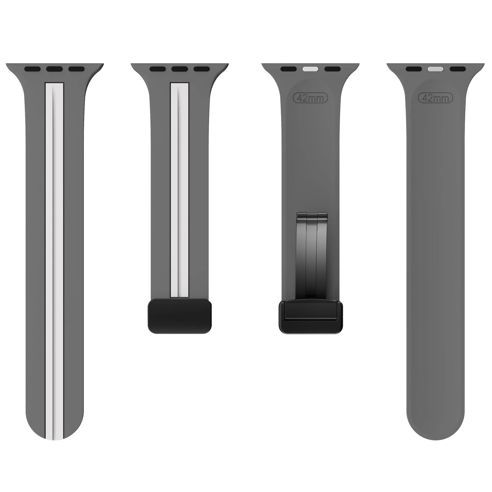 DL3 Mobilak Magnetic Strap for Apple Watch Band 49mm 45mm 44mm 41mm 40mm 38mm 42mm, Silicone Replacement Wristband Strap for iwatch Series 9 8/7/6/5/4/3/2/SE (38mm/40mm/41mm) - Grey White