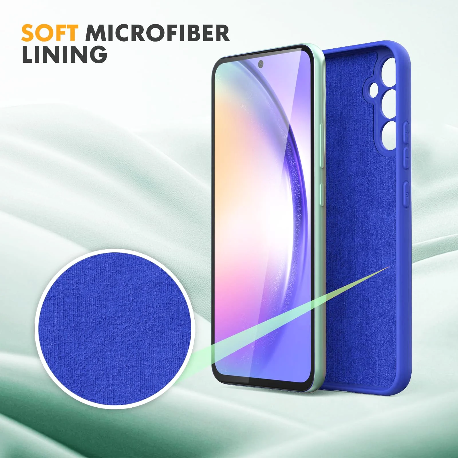 DL3 Mobilak Soft Silicone Gel Bumper Case for Samsung Galaxy A54 5G - Light Blue