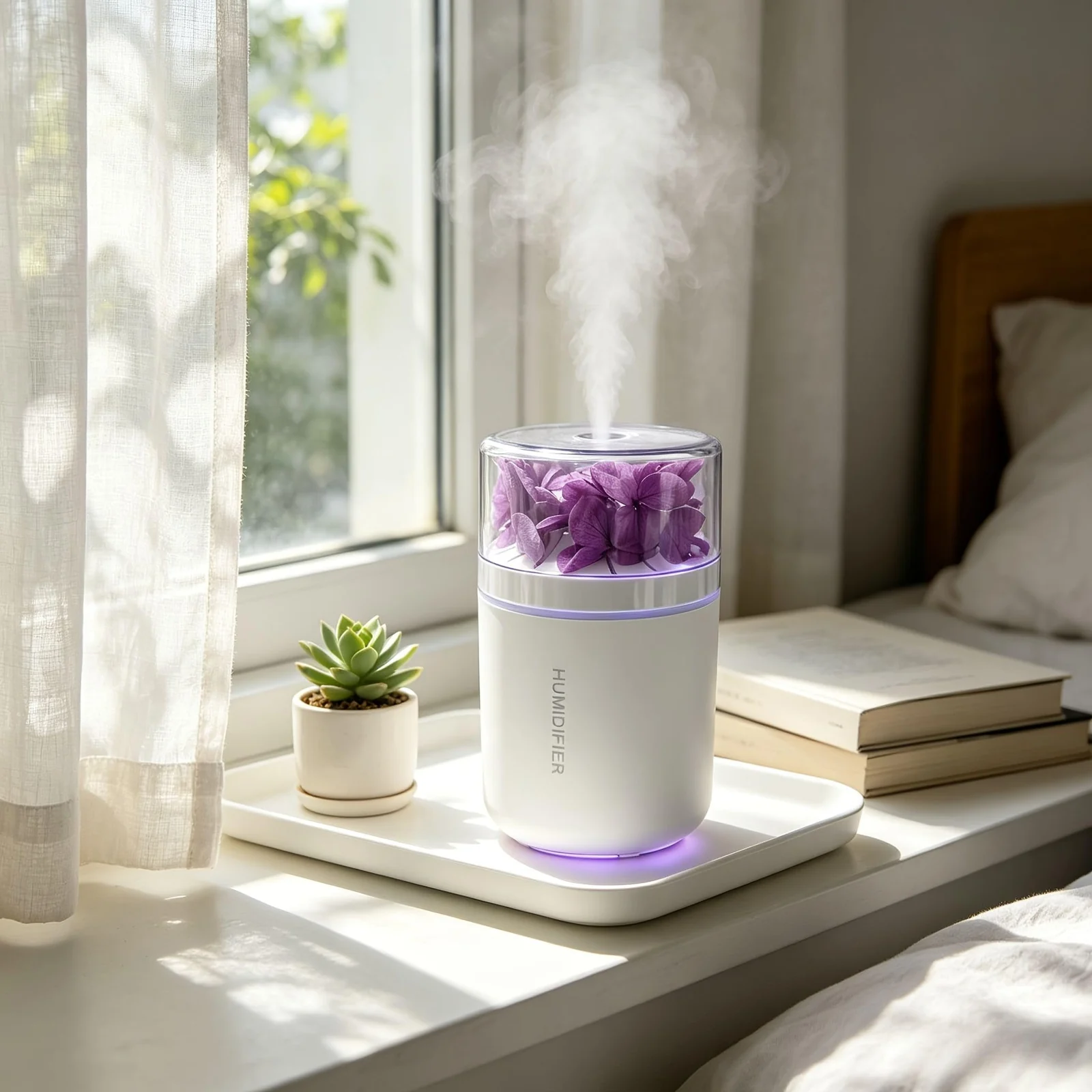 MOBIGON 180 ml USB Humidifier with Night Light, Style-2