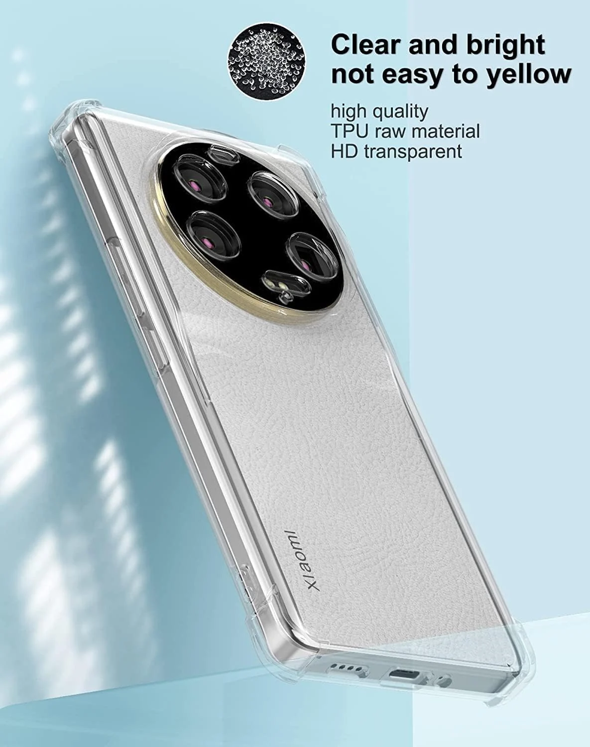 DL3 Mobilak Case Compatible with Xiaomi 13 Ultra, Cover Silicone TPU Gorilla Anti-shock Protector Camera Shockproof Corners - Clear