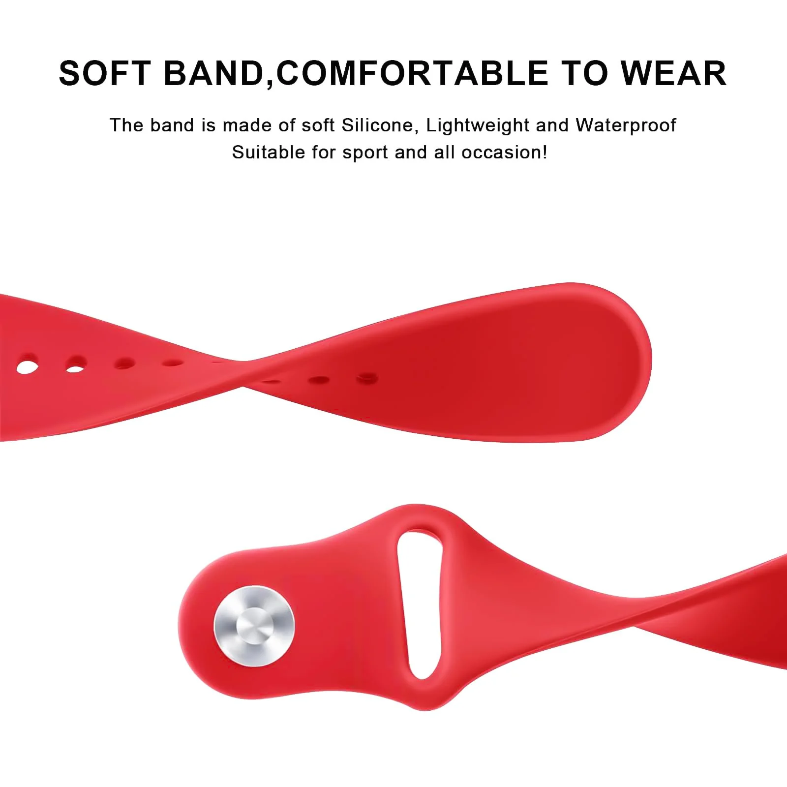 DL3 Mobilak Straps Compatible with Xiaomi Redmi Watch 5 Active/Redmi Watch 5 Lite Bracelets for Men Women, 22mm Soft Silicone Strap, Waterproof Adjustable Band Sports Replacement - Red