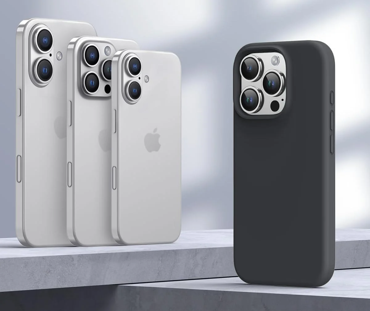 DL3 Mobilak Liquid Silicone Protective Case for iPhone 16 Pro with Microfiber Lining and Shockproof Design - Deep Gray 2
