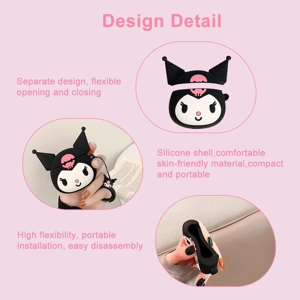 DL3 Mobilak For AirPods 3 Case Soft Silicone Shockproof Cover for Apple AirPods 3rd, New 3D Cute Cartoon Creative Fun Case Skin with Keychain Design for Air pods 3rd Charging Case - Kitty Black