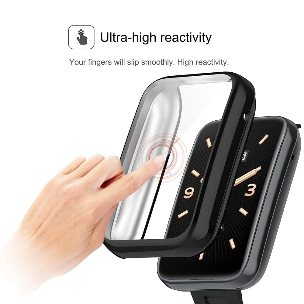 DL3 Mobilak Case Compatible with Xiaomi Mi Band 7 Pro Case All-Around with Built-in Screen Protector Watch Soft TPU Shockproof Cover Slim Guard Thin Bumper Shell Protector - Black