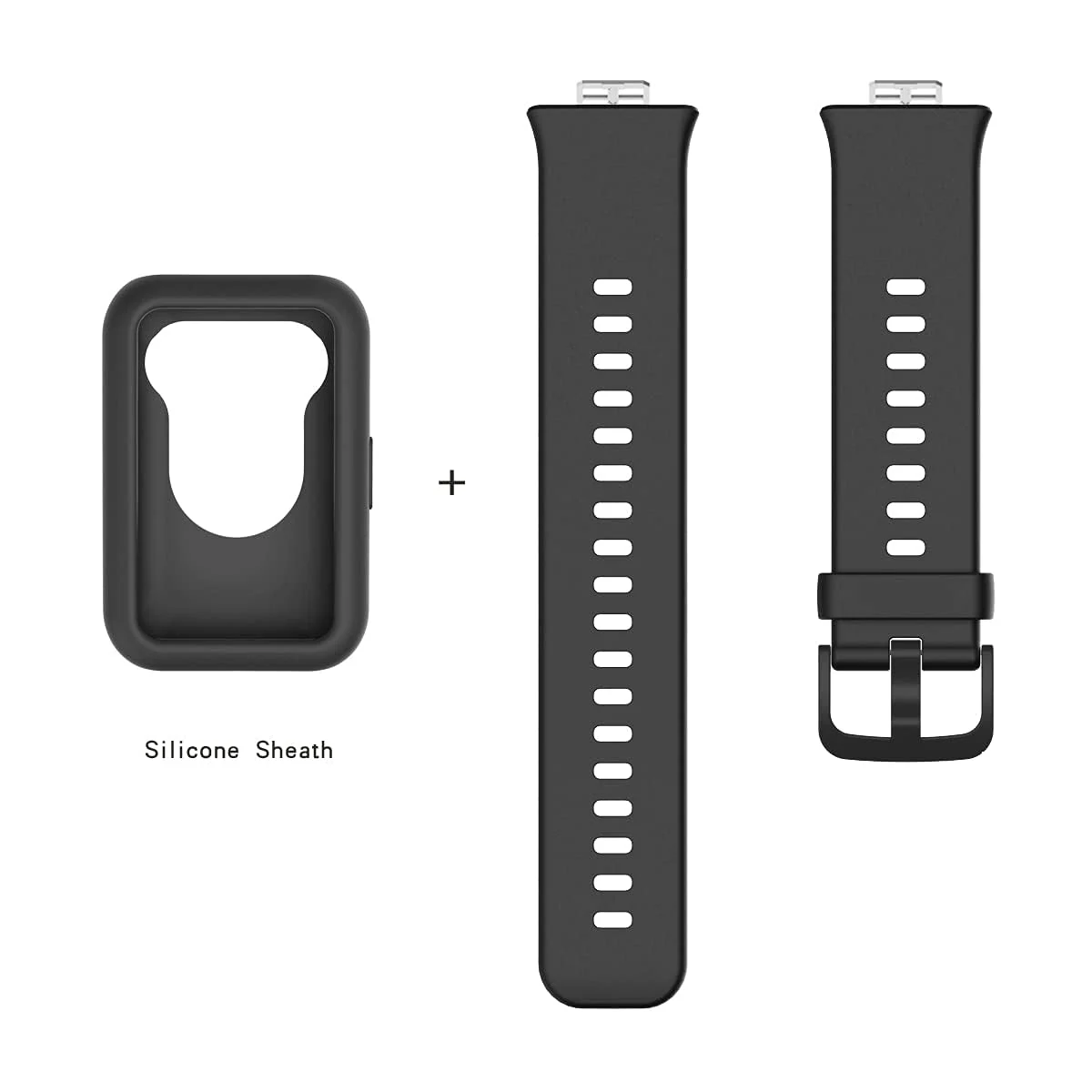 Dl3 Mobilak Adjustable Silicone Sports Watch Strap for Huawei Watch Fit - Black