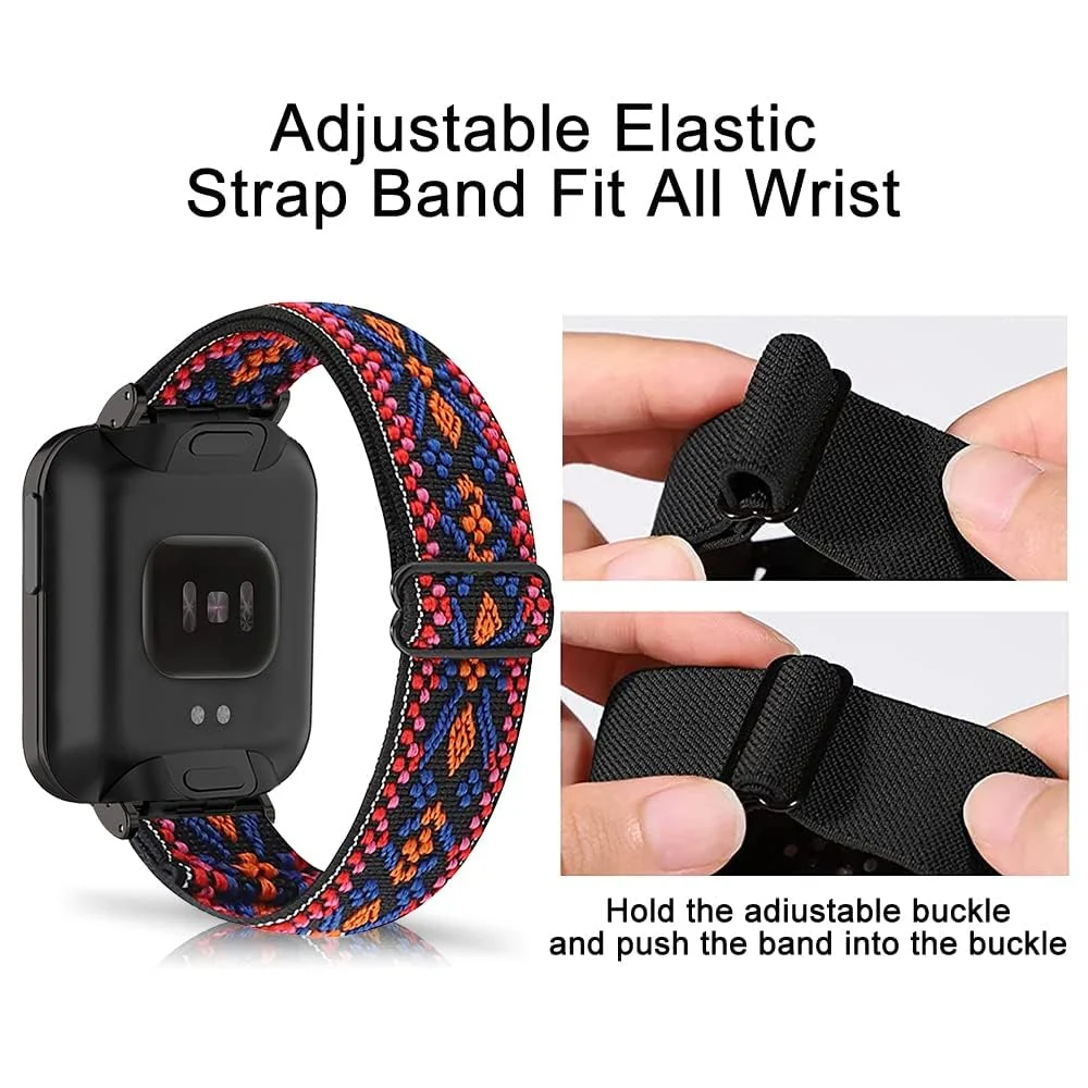 DL3 Mobilak Strap Compatible with Xiaomi Mi Watch Lite/Redmi Watch Bracelets, Nylon Replacement Strap Sport PU Protective Case + Watch Strap For Xiaomi Mi Watch Lite With Metal Cover - Bohemia Red
