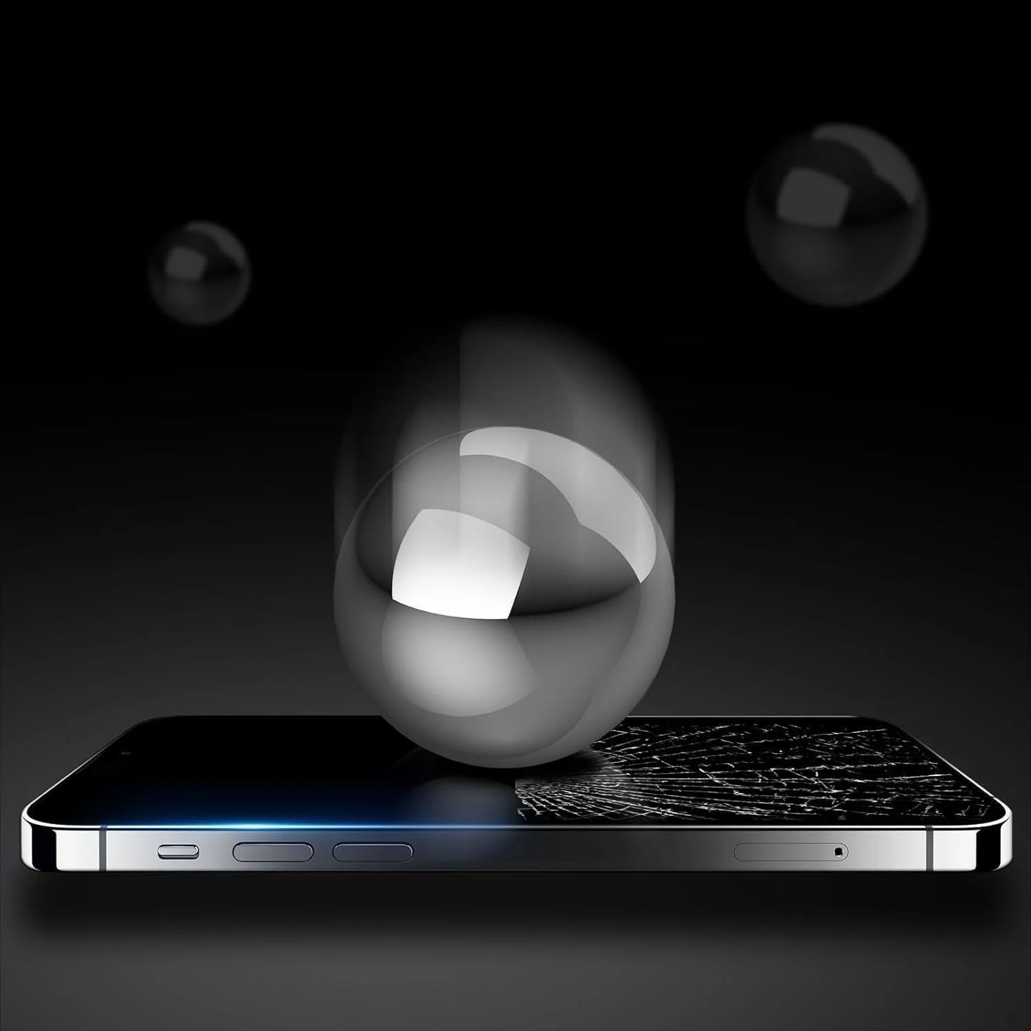 DL3 Mobilak iPhone Screen Protector, Tempered Glass Film for iPhone, 9H Mobile Phone Screen Protectors Anti-Scratch Anti-Shatter Anti-Impact Bubble Free Ultra Resistant HD Clear (iPhone 15 Pro Max) - Black
