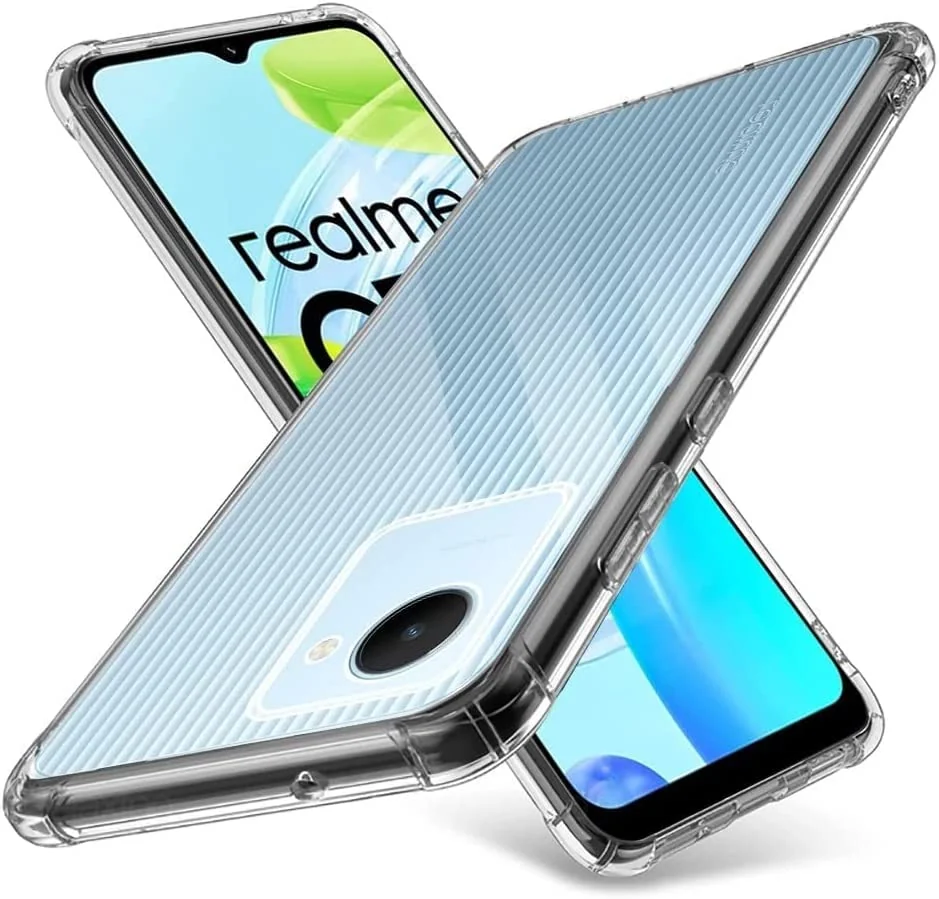 DL3 Mobilak Case Compatible with realme C30 / realme Narzo 50i Prime, Cover Silicone TPU Gorilla Anti-shock Protector Camera Shockproof Corners - Clear