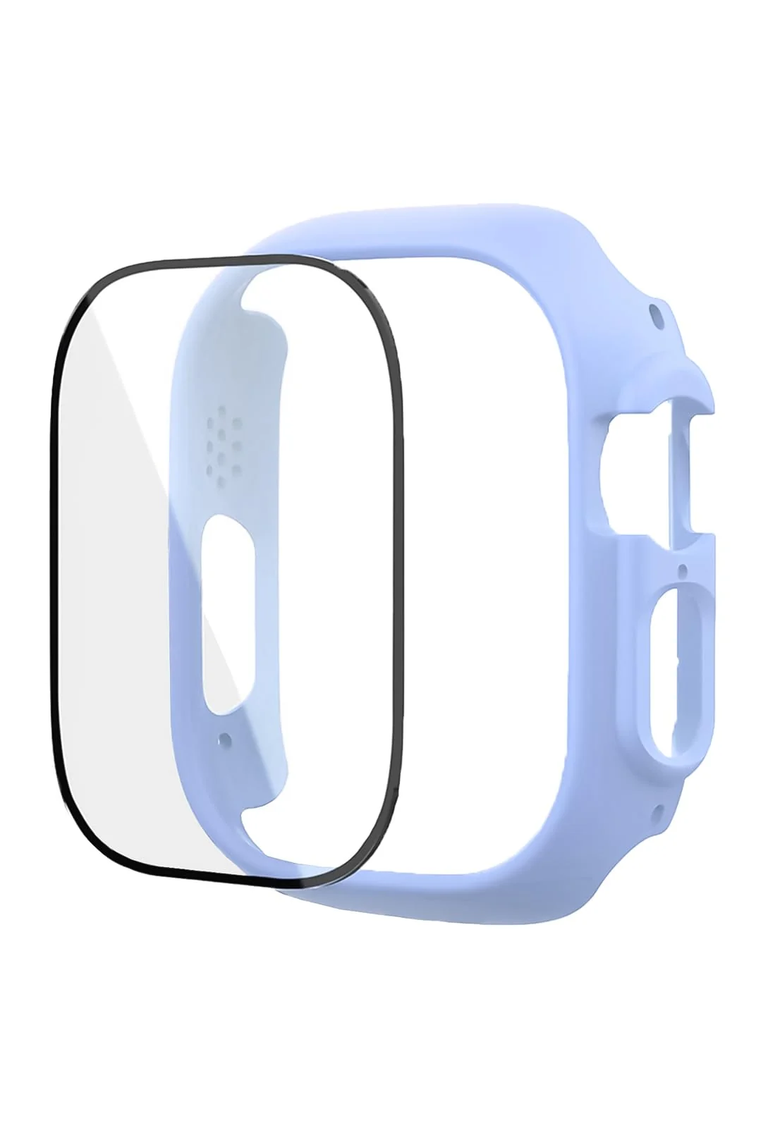 DL3 Mobilak Band with Case For Apple Watch Ultra/Ultra 2 49mm, Adjustable Silicone Sport Wristband Replacement, Strap With Cover Built-in Glass Screen Protector for iWatch Ultra 49 mm - Baby Blue