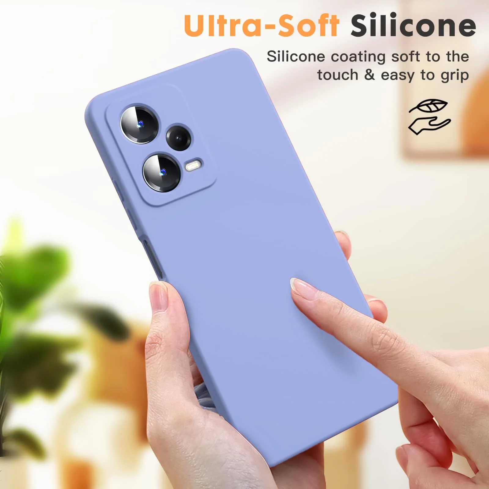 DL3 Mobilak Liquid Silicone Protective Case with Soft Microfiber Lining with Full Camera Protection for Xiaomi Redmi Note 12 Pro Plus 5G - Baby Blue