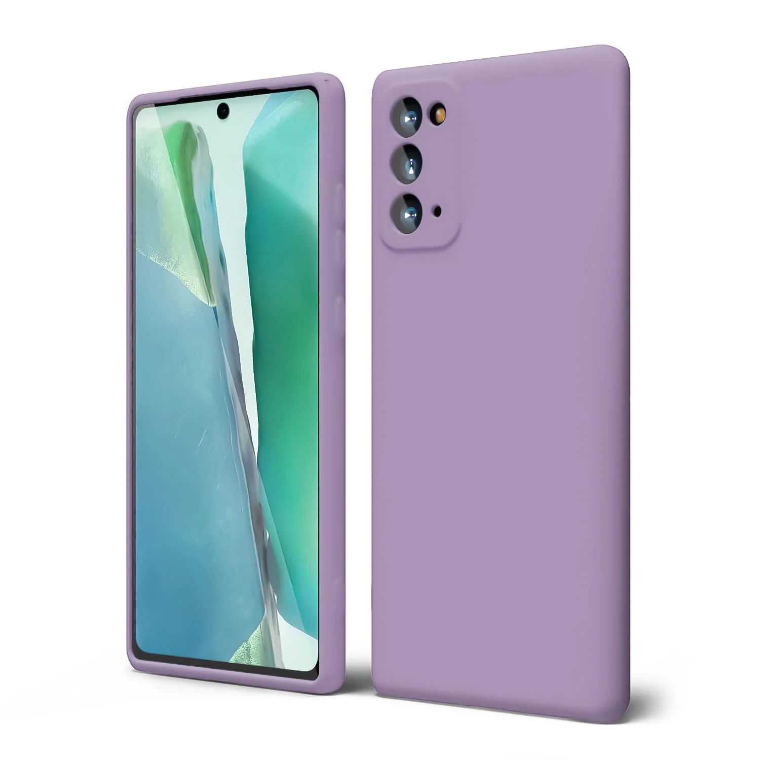 "DL3 Mobilak Samsung Galaxy Note 20 5G (6.7"") Case, Soft Flexible Liquid Silicone Gel Rubber Bumper Cover, Full Body Shockproof Protective Phone Case - Lavender"