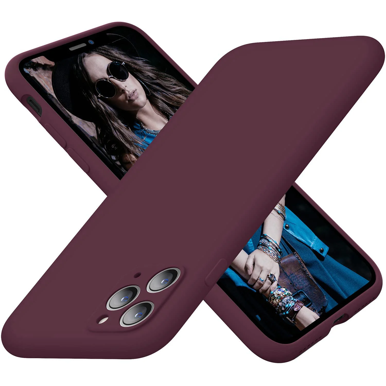 Dl3 Mobilak Liquid Silicone Case for iPhone 11 Pro Max, [Camera Protection] [Anti Fingerprint] [Wireless Charging] 4 Layer Phone Case Protective Cover, Built-in Microfiber Cover, 6.5 Inch (Wine Red)