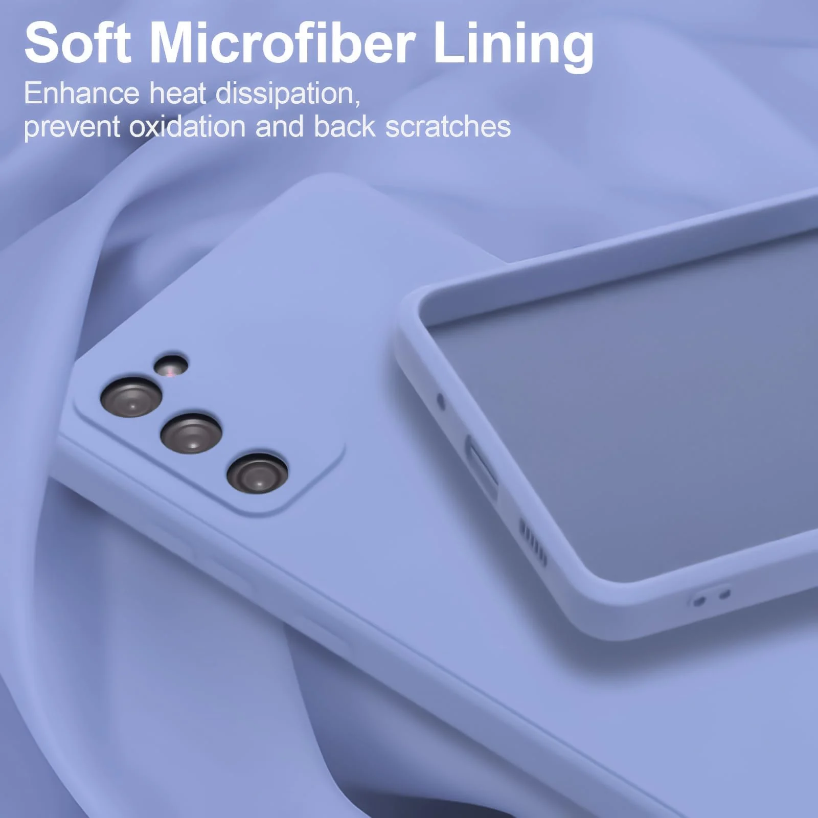 DL3 Mobilak Liquid Silicone Protective Case for Samsung Galaxy S20 FE with Camera Protection and Microfiber Lining - Baby Blue