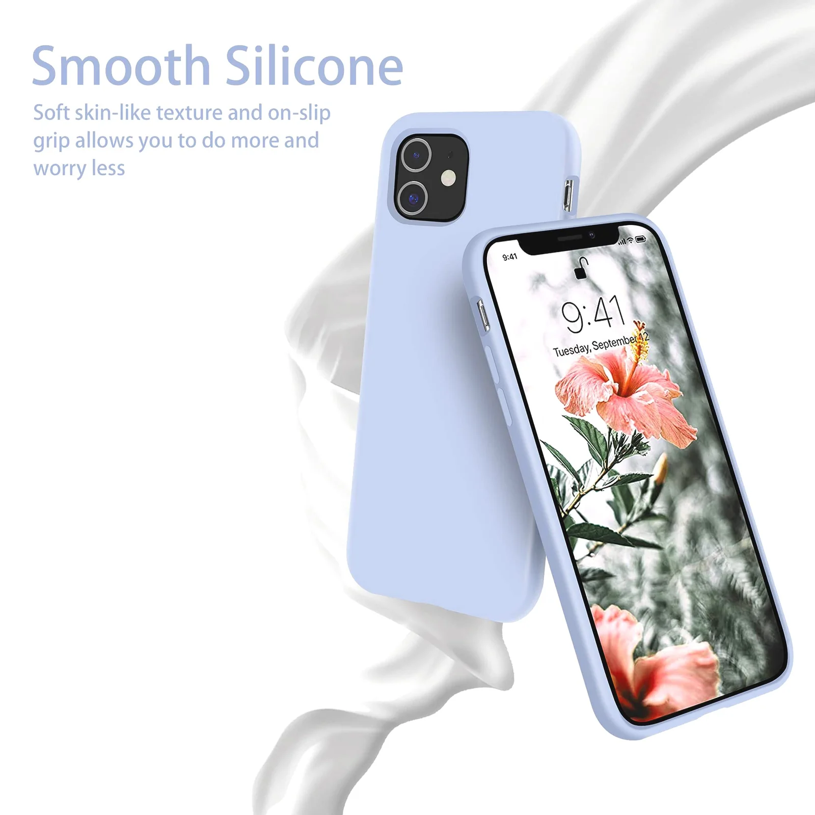 DL3 Mobilak Compatible with iPhone 11 (6.1 Inch) Case, Liquid Silicone Case, Full Body Protective Cover, Shockproof, Slim Phone Case, Anti-Scratch Soft Microfiber Lining - Baby Blue