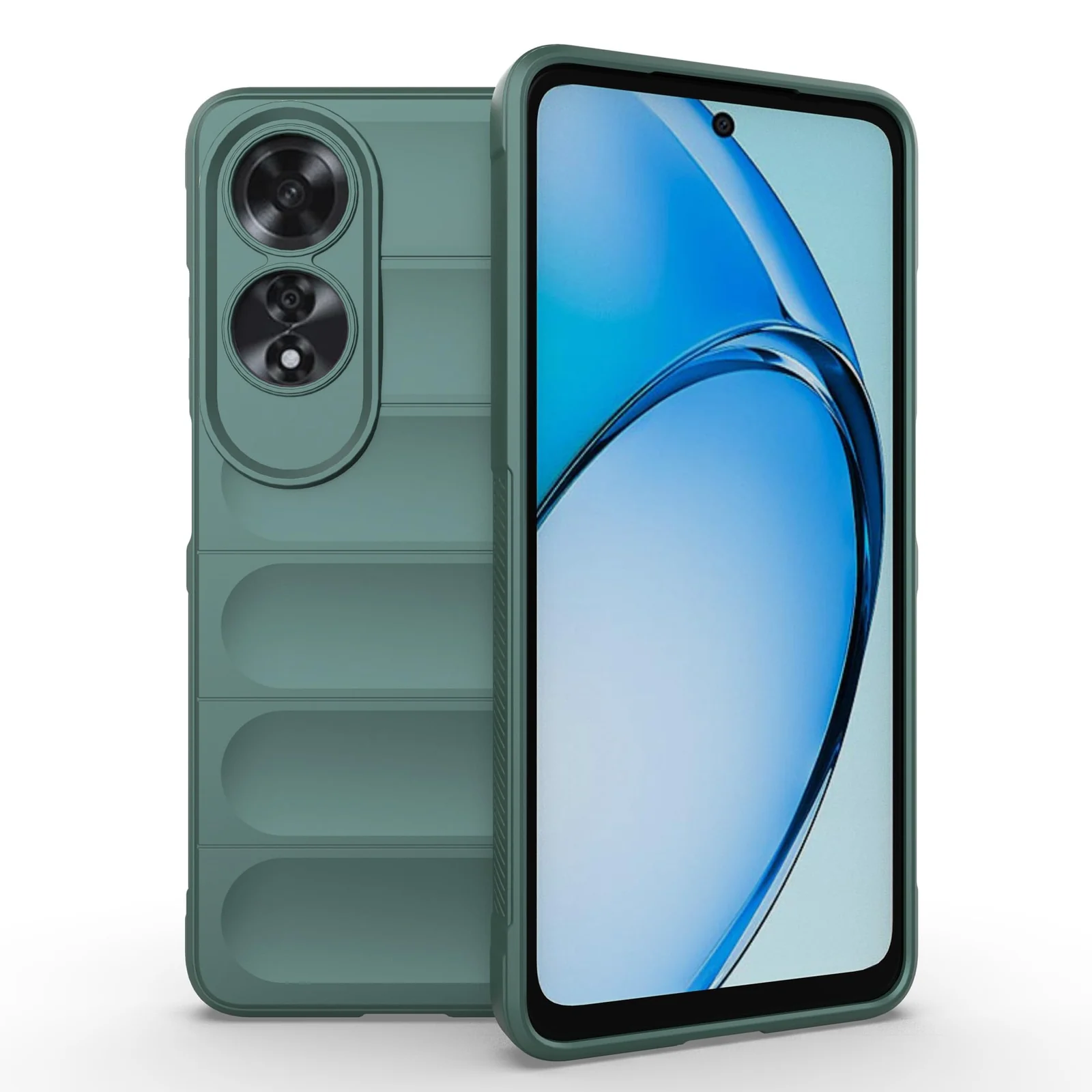 DL3 Mobilak Soft Silicone Protective Case for OPPO A60 4G with Camera Protection and Shockproof Design - Green