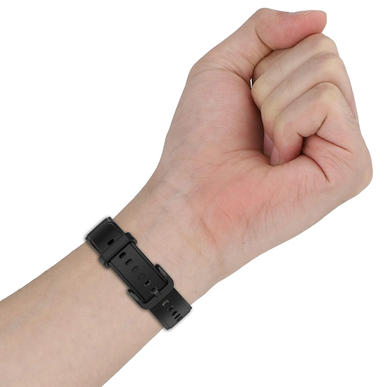 DL3 Mobilak Silicone Strap for OPPO Band 2, [Breathable] Soft Silicone Replacement Strap for Men and Women, Pin Buckle Design, for OPPO Band2 - Black