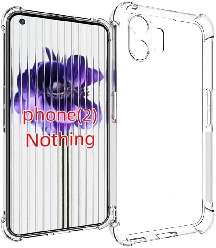 DL3 Mobilak Case Compatible with Nothing Phone 2, Cover Silicone TPU Gorilla Anti-shock Protector Camera Shockproof Corners - Clear