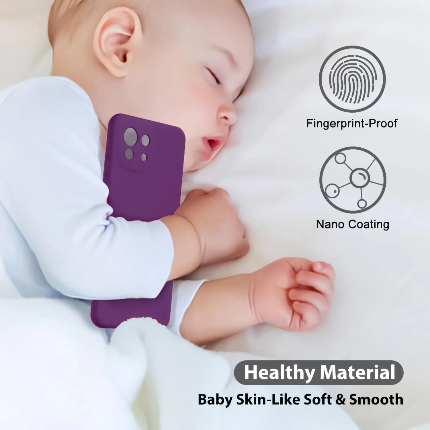 DL3 Mobilak Liquid Silicone Protective Case with Soft Microfiber Lining with Full Camera Protection for Xiaomi Mi 11 Lite 4G / 5G & Mi11 Lite 5G NE - Violet