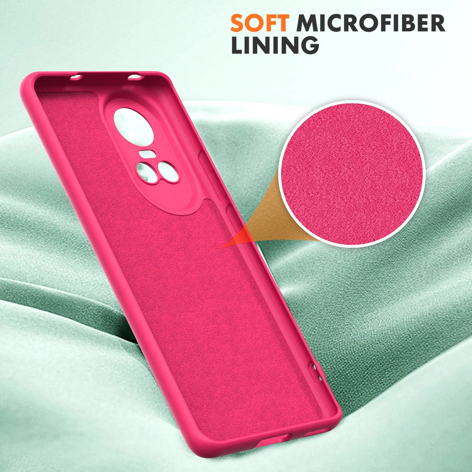 DL3 Mobilak OPPO Reno 10 5G / OPPO Reno 10 Pro 5G Case, Soft Flexible Liquid Silicone Gel Rubber Bumper Cover, Full Body Shockproof Protective Phone Case - Hot Pink