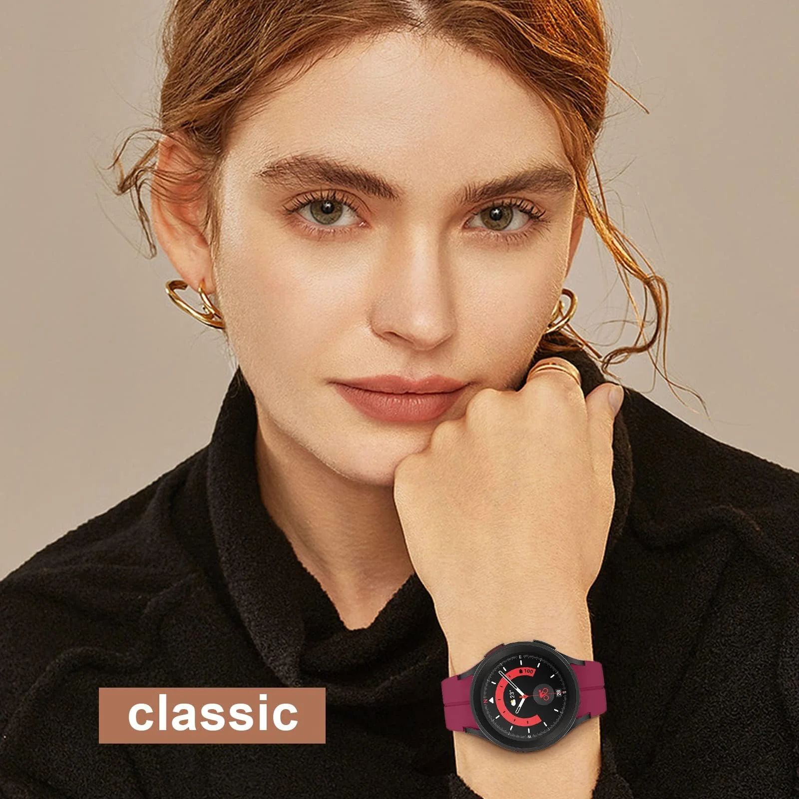 DL3 Mobilak Strap Compatible with Samsung Galaxy Watch 7 FE 6 5 4 Strap 40mm 44mm/Watch 6 Classic 43mm 47mm/5 Pro 45mm/4 Classic 42mm 46mm, No Gap Magnetic Clasp Silicone Band - Black