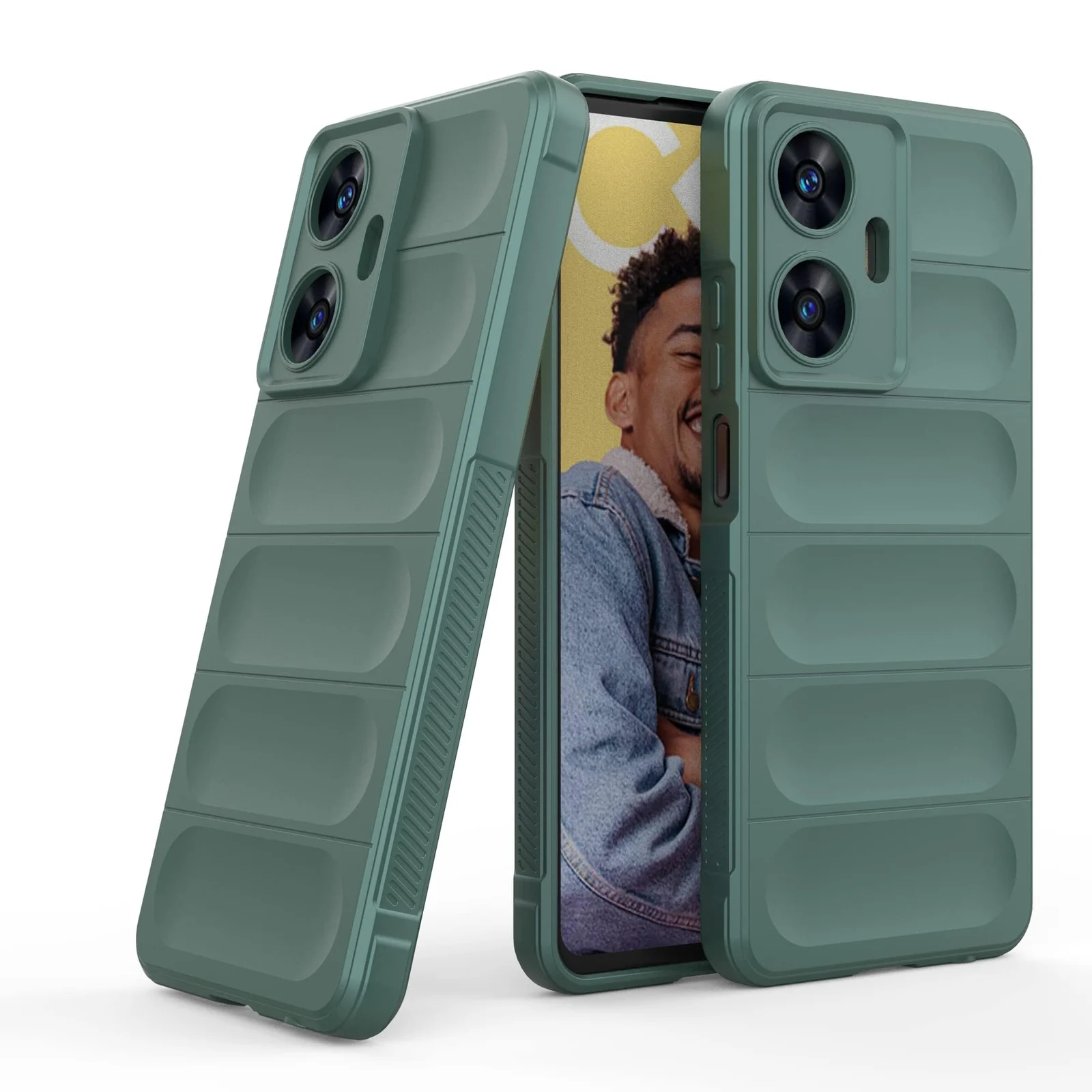 DL3 Mobilak Flexible Silicone and TPU Protective Case with Camera Protection for realme C55 / Narzo N55 - Green