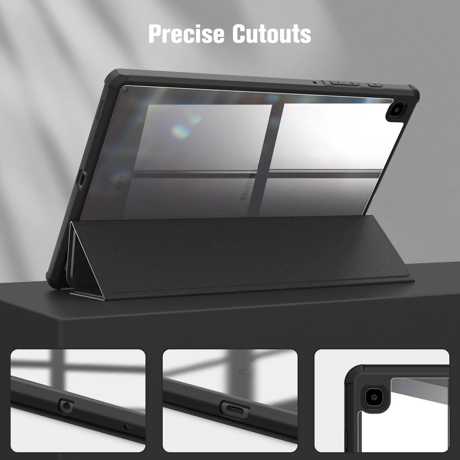 DL3 Mobilak Hybrid Slim Case for Samsung Galaxy Tab S6 Lite 10.4'' 2020 Model SM-P610 (Wi-Fi) SM-P615 (LTE) with S Pen Holder, Cover with Clear Transparent Back Shell, Auto Wake/Sleep - Black