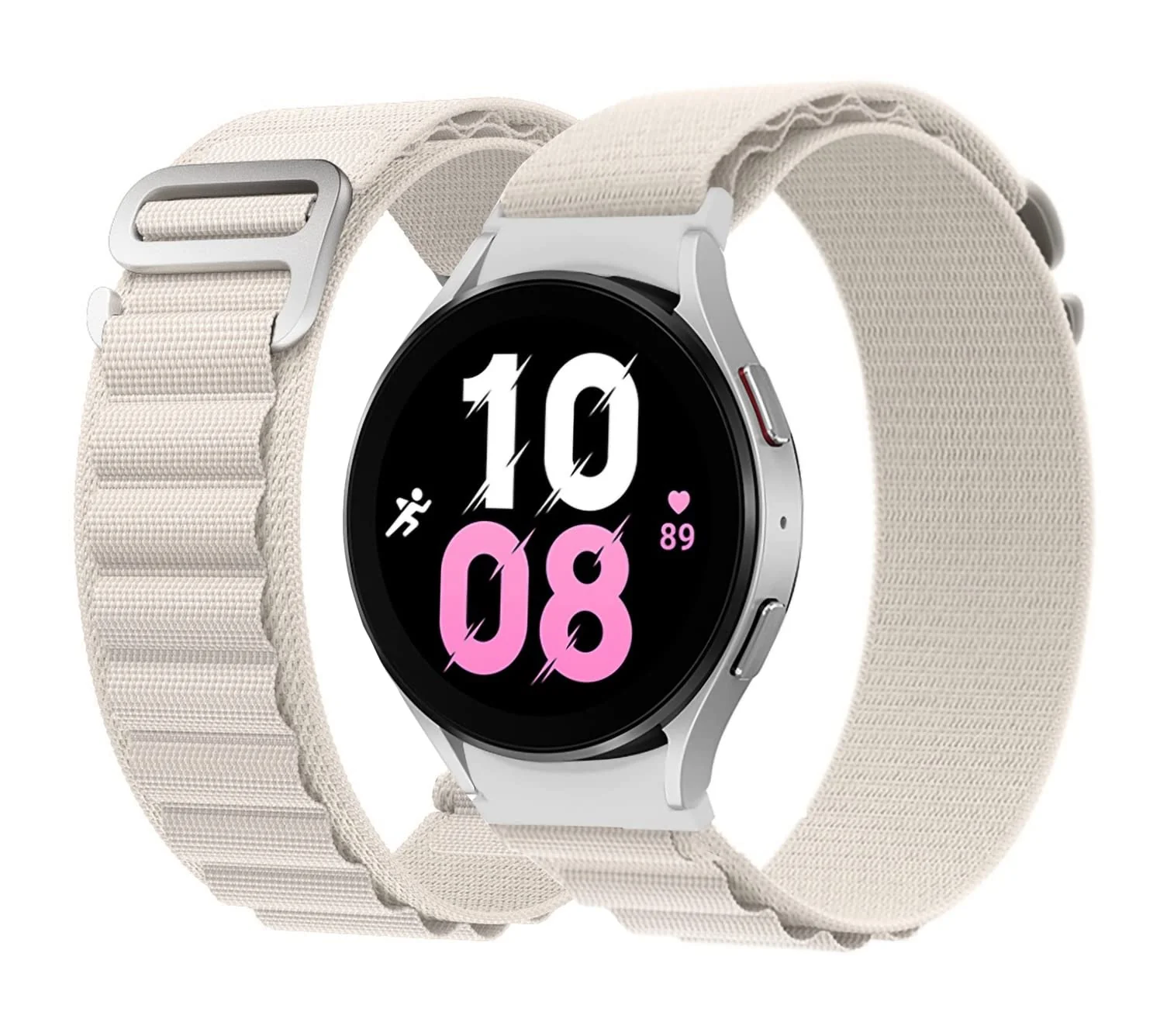 DL3 Mobilak Alpine Loop Nylon 20MM Band for Samsung Gear Sport, Watch 4/5/5 Pro, S2 Classic, Active 2 40mm 44mm, Amazfit GTS 3/4/4 Mini, Bip 3 Pro, GTS2, Bp U - Starlight