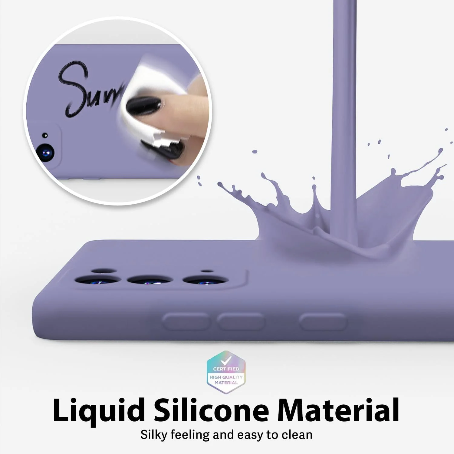 "DL3 Mobilak Liquid Silicone Case for Samsung Galaxy Note 20 5G (6.7""), Shock-absorbing protection, Scratch-resistant surface, Soft microfiber lining - Purple"