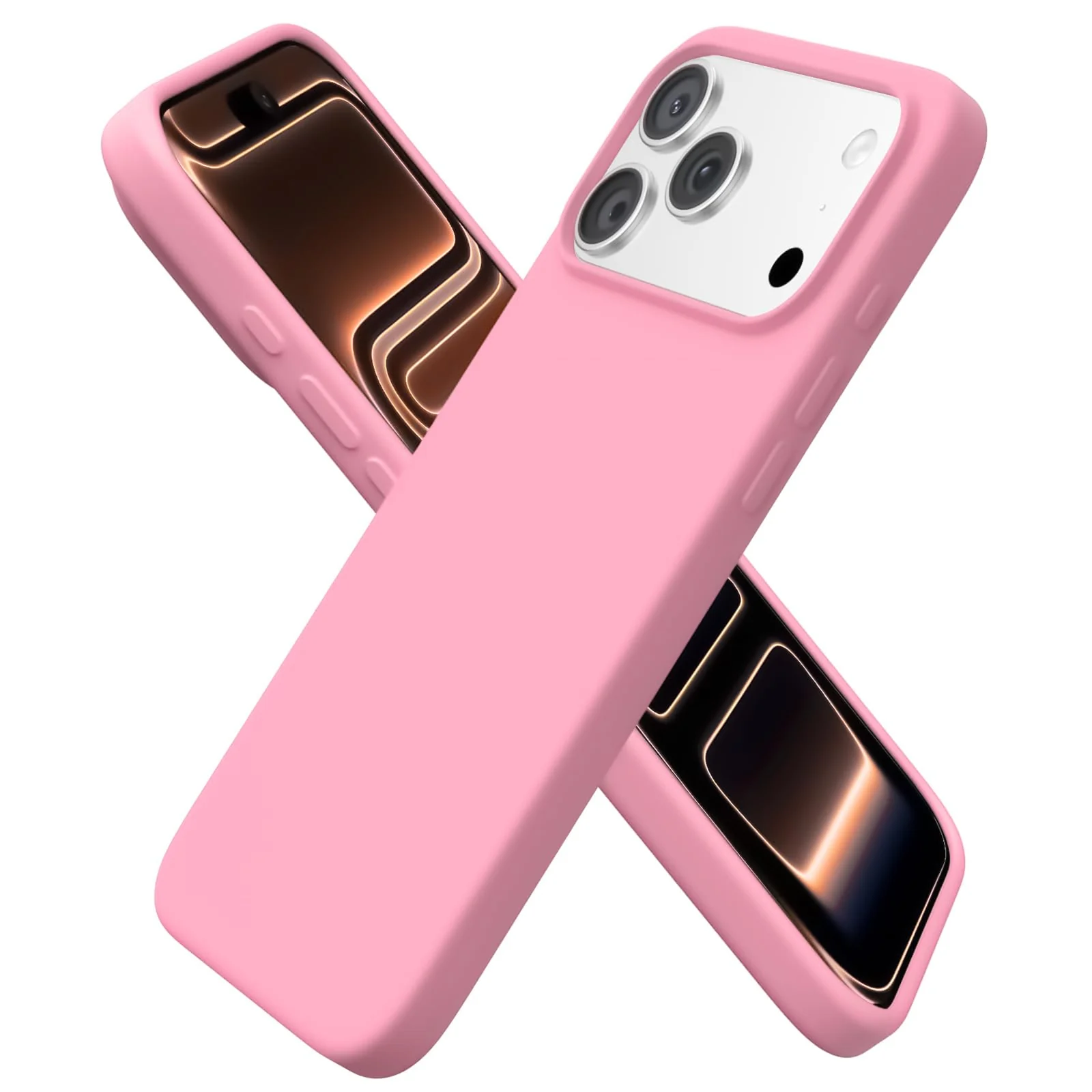DL3 Mobilak Compatible with iPhone 17 Pro Max 6.9-Inch Case, Premium Liquid Silicone Case, Full Body Protective Cover, Shockproof, Slim Phone Case, Anti-Scratch Soft Microfiber Lining - Pink