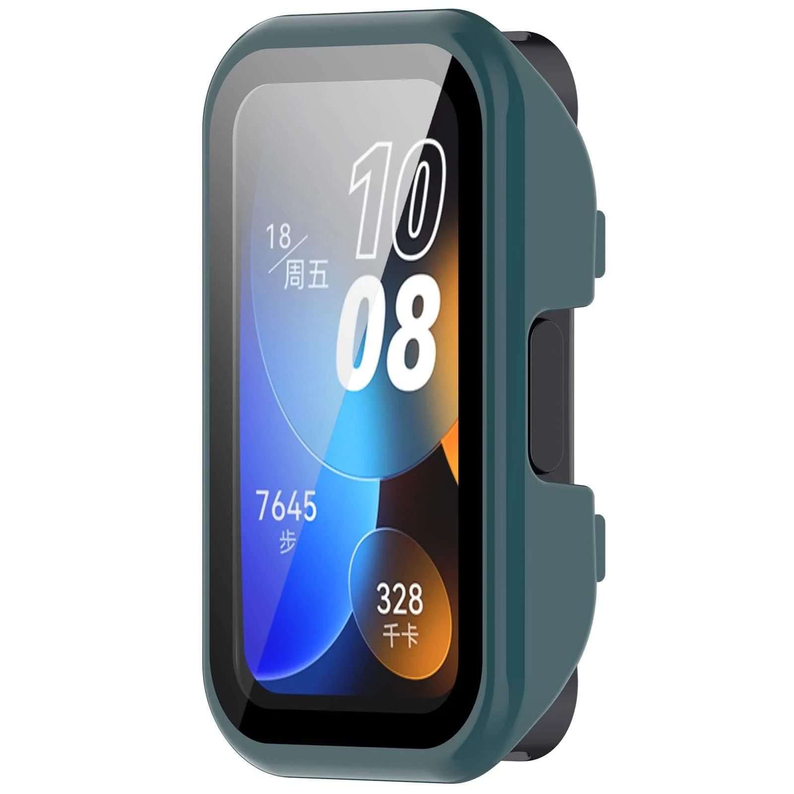 DL3 MOBILAK Full-Coverage Watch Case with Tempered Glass for Huawei Band 8 / Band 9, Green