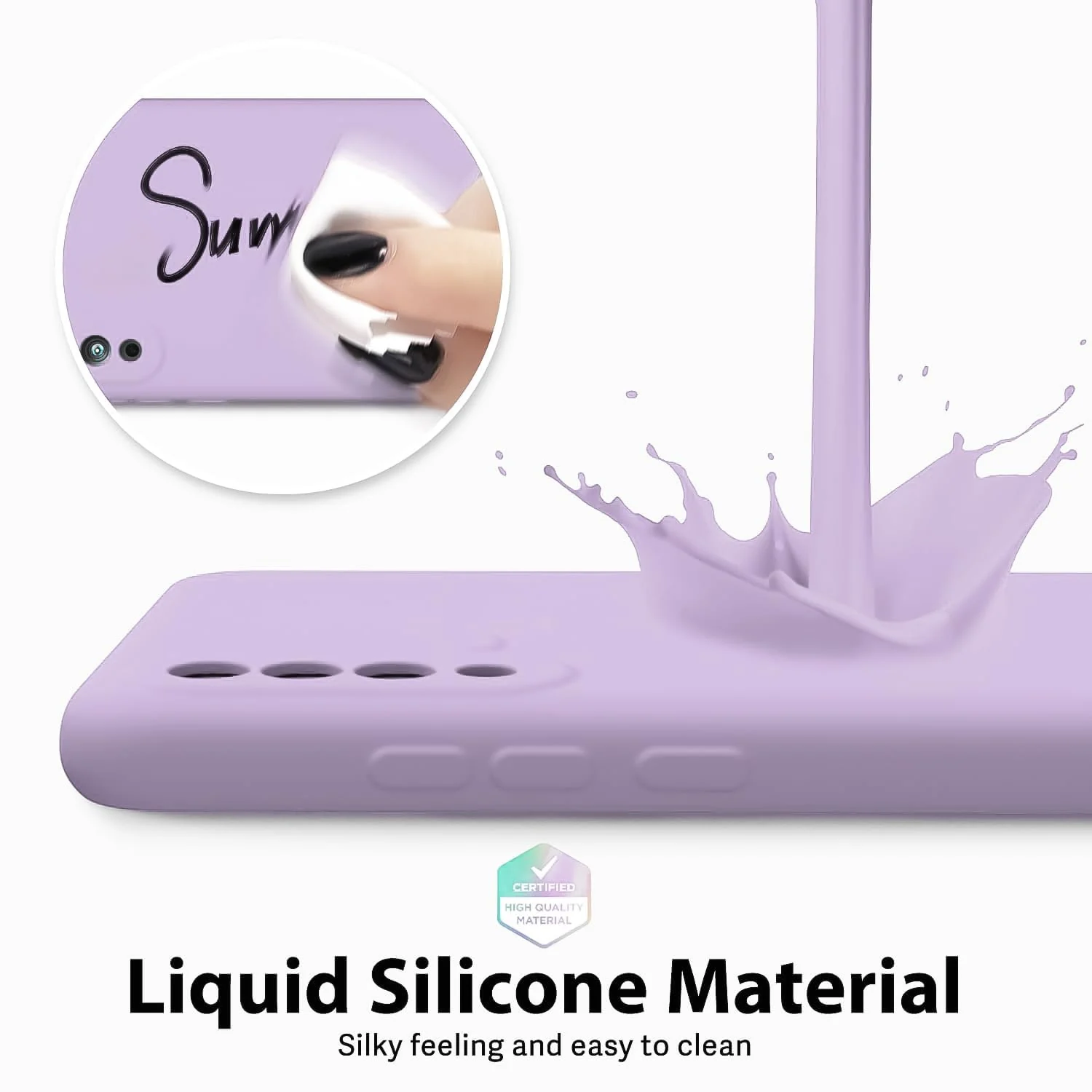 DL3 Mobilak Liquid Silicone Protective Case with Soft Microfiber Lining with Full Camera Protection for Xiaomi Mi 9 - Lavender