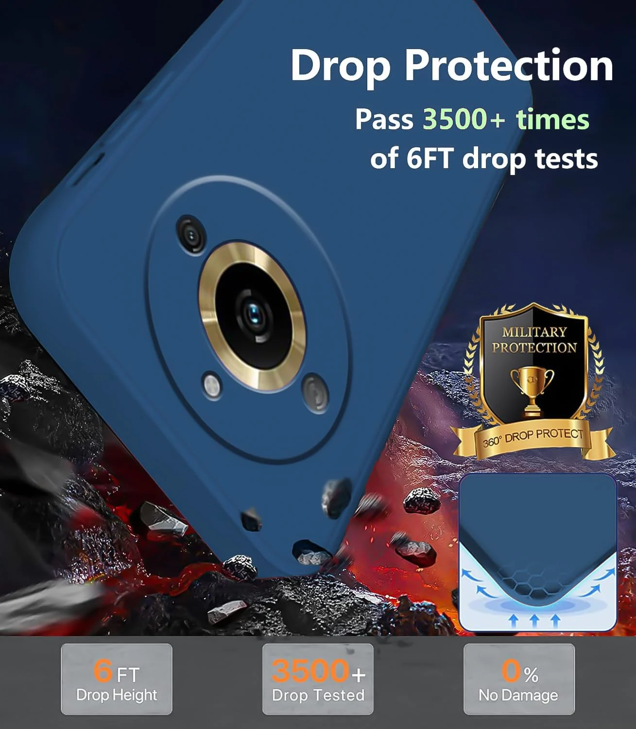 DL3 Mobilak realme 11 Pro & realme 11 Pro+ Plus 5G Case, Soft Flexible Liquid Silicone Gel Rubber Bumper Cover, Full Body Shockproof Protective Phone Case - Blue