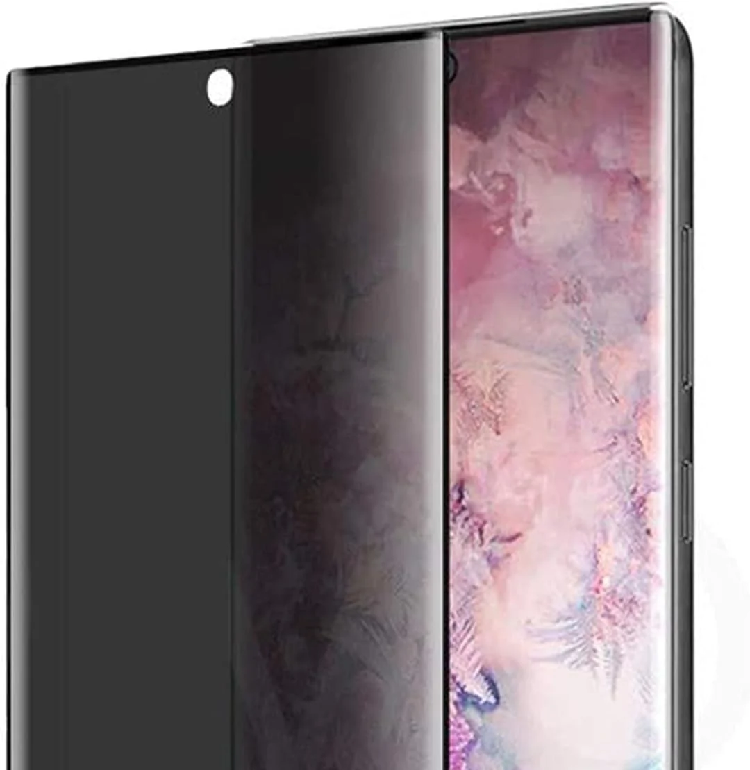 DL3 Mobilak Samsung Galaxy Note10 Plus Privacy Screen Protector, Anti-Spy 9H Hardness Tempered Glass Film [Case Friendly] [Bubble Free] - Black
