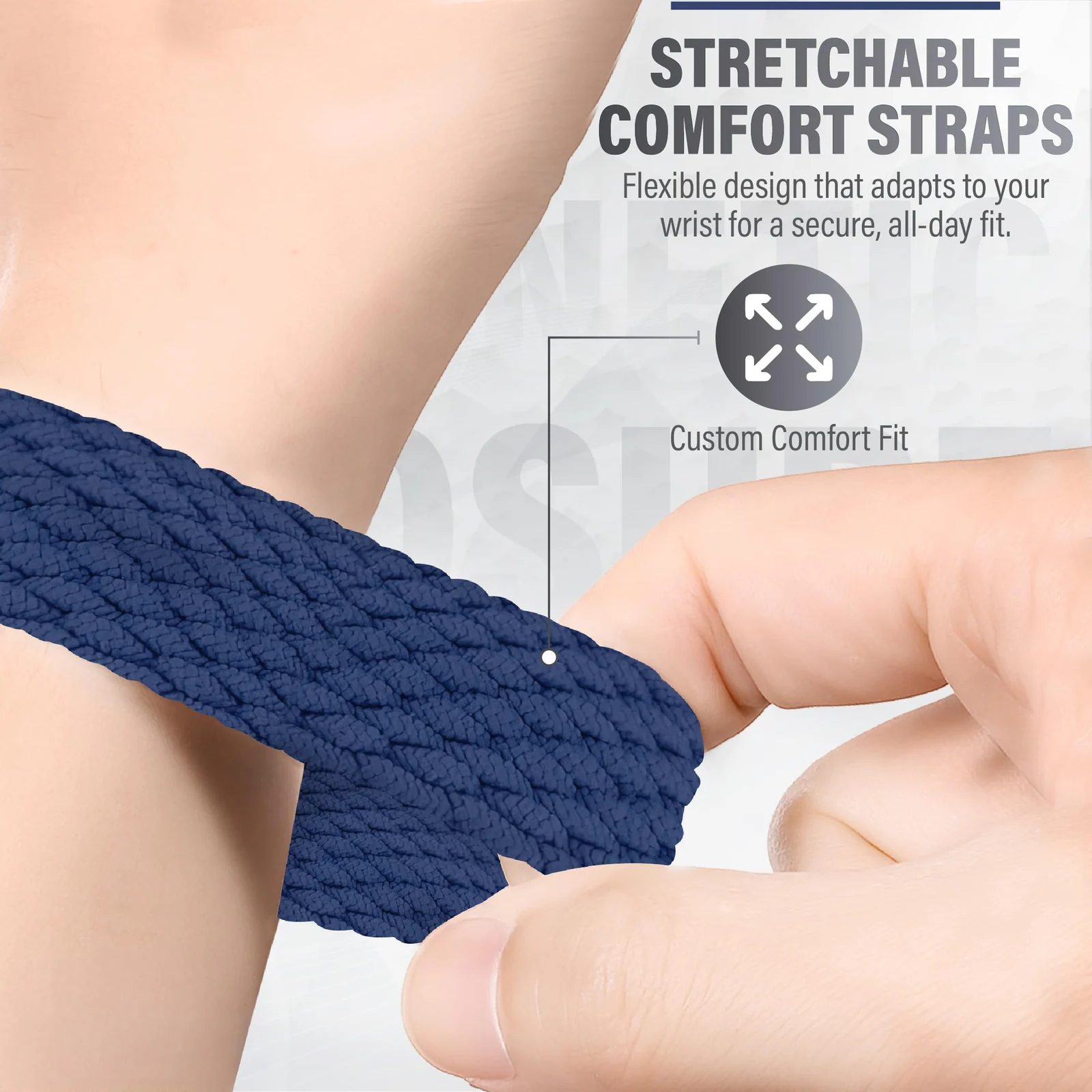 DL3 Mobilak Sport Solo Loop Compatible with Apple Watch Band 42mm 44mm 45mm 46mm 49mm for Women Men, Magnetic Strap Stretchy Braided Wristband for iWatch Series 11 10 9 8 7 6 5 4 3 Ultra 3 2 1 SE SE2 - Navy Blue