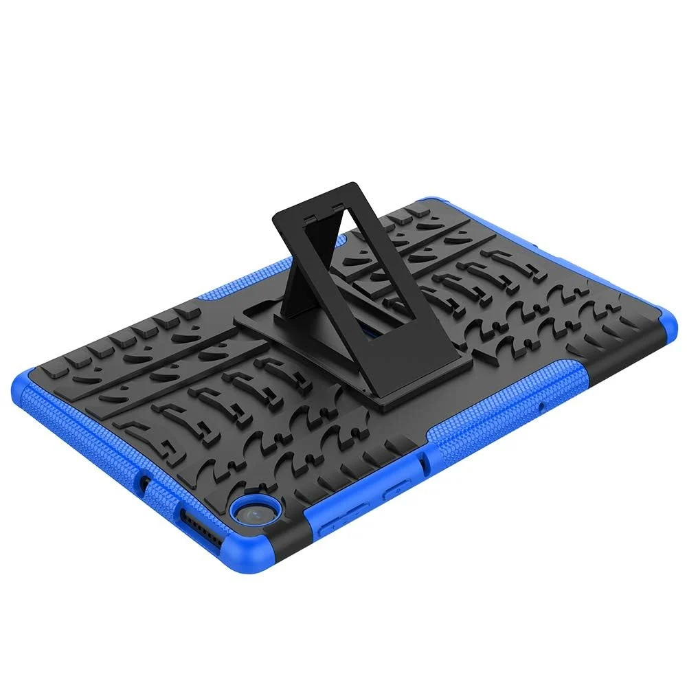 DL3 Mobilak Case for Lenovo Tab M10 10.1 inch 2nd Gen 2020 (TB-X306, TB-X306F, TB-X306X), Hybrid Rugged Armor Heavy Duty 2 in 1 TPU + PC Combo Dual Layer Shockproof Case with Kickstand - Blue